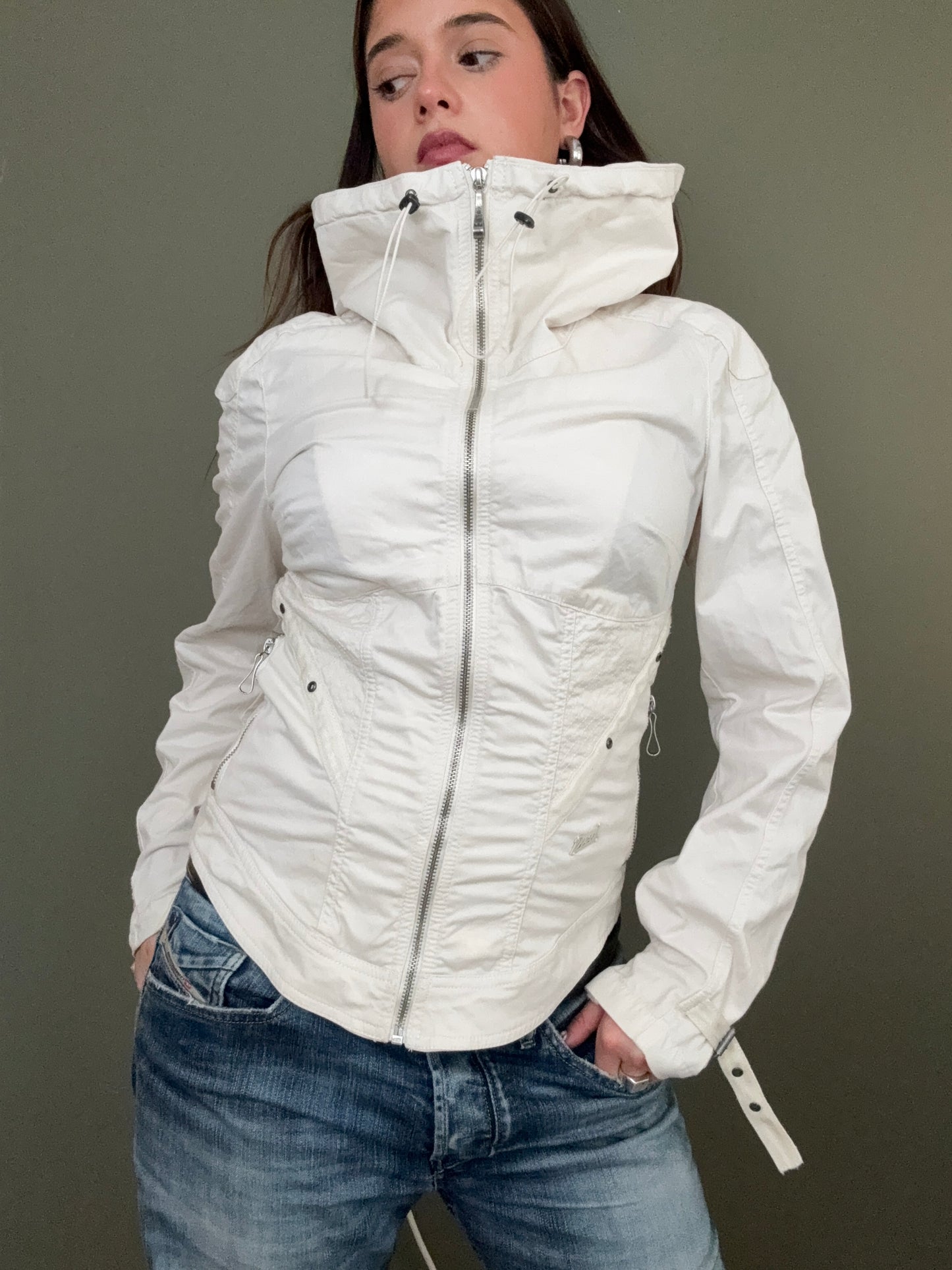 White Fitted Diesel Jacket (M)