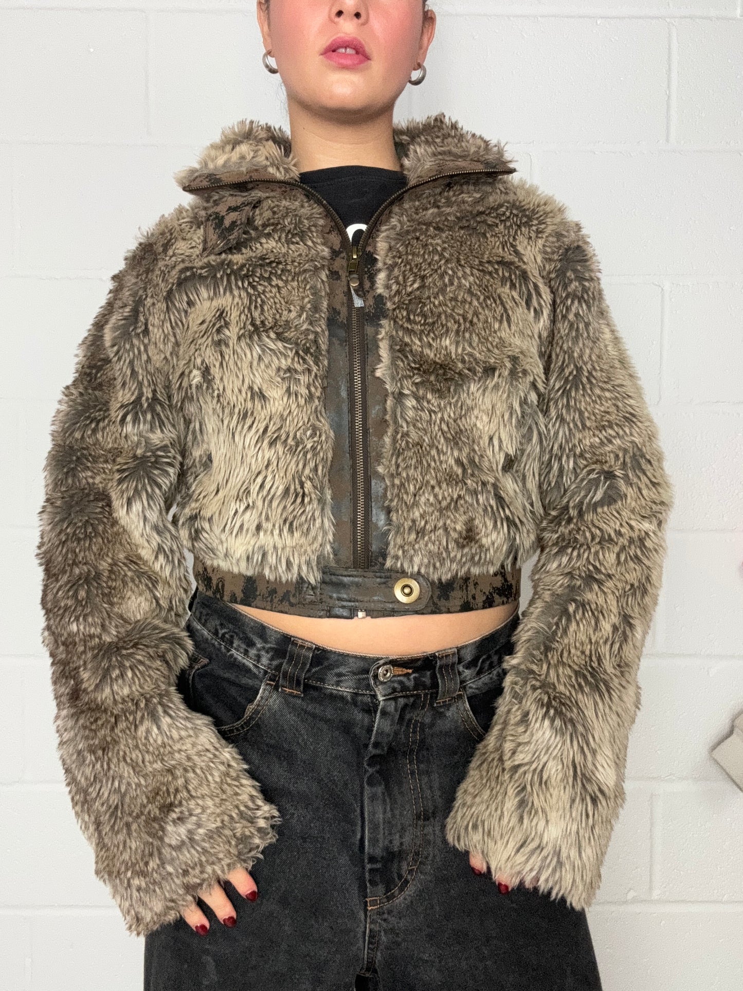 Y2K Faux Fur Jacket (UK10)