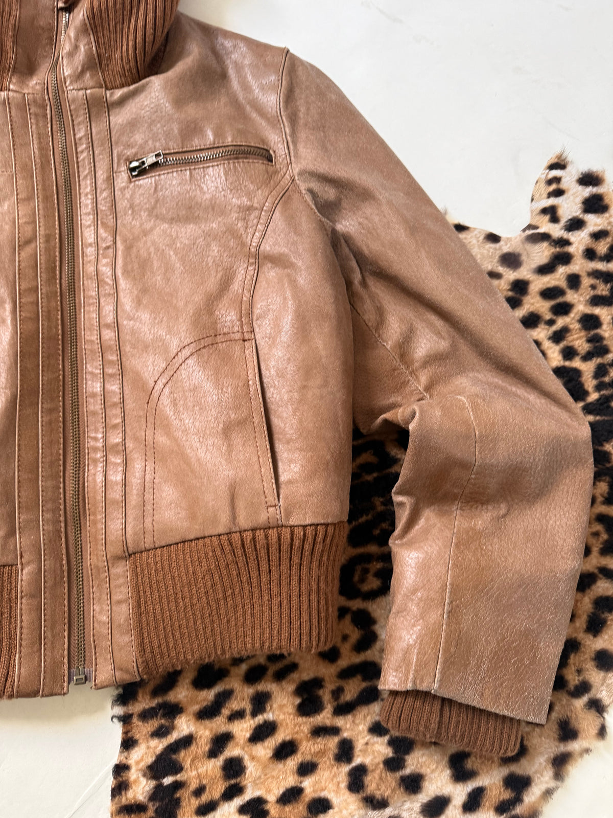 Leather Bomber Jacket (UK14)