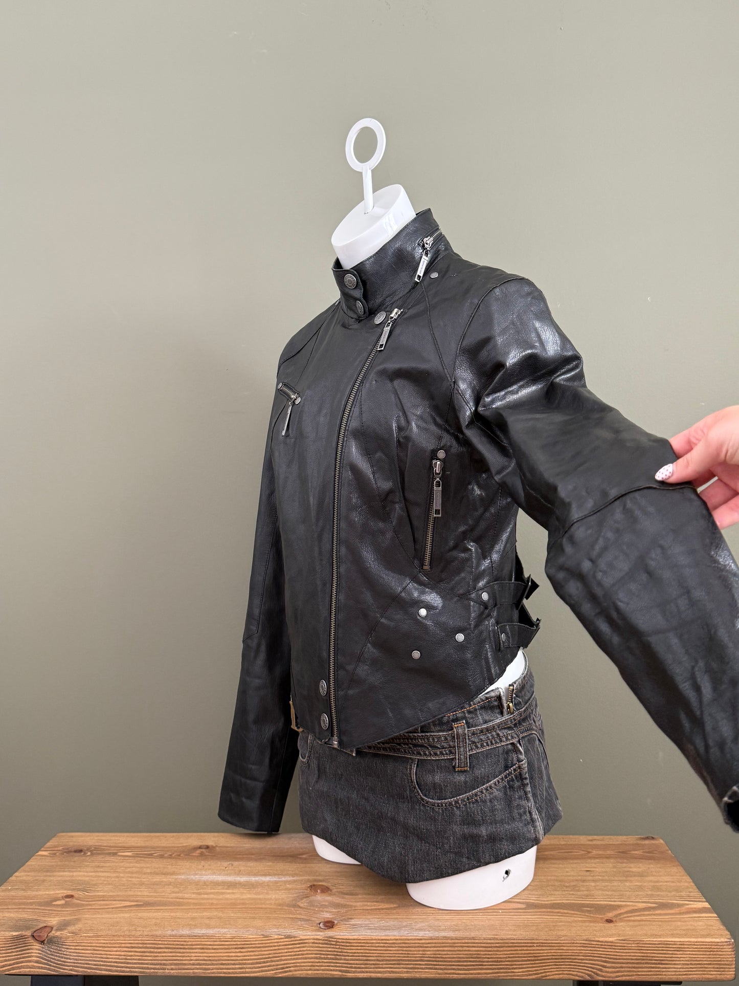Leather Biker Jacket (UK14)