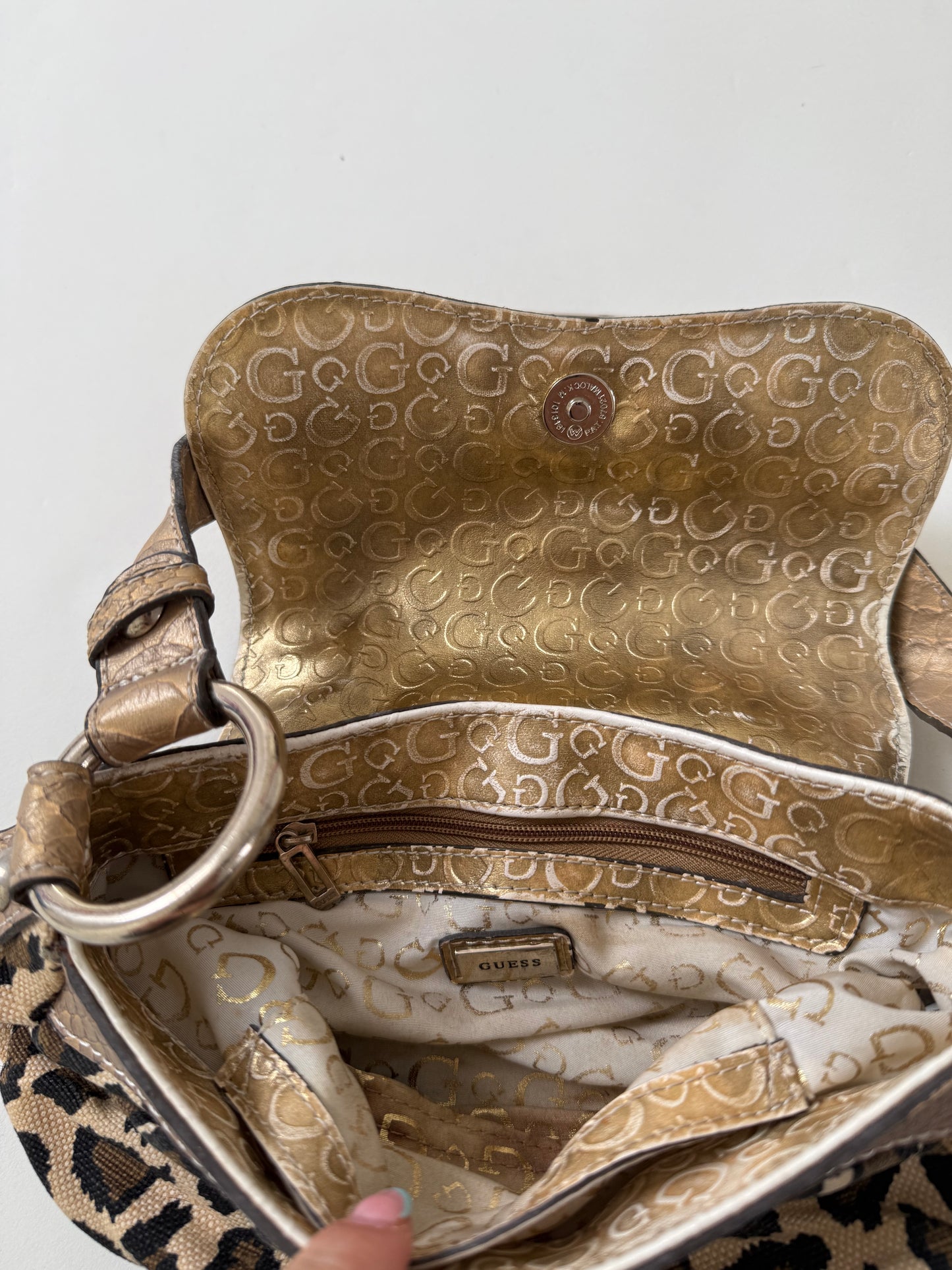 Guess Leopard Print Shoulder Bag