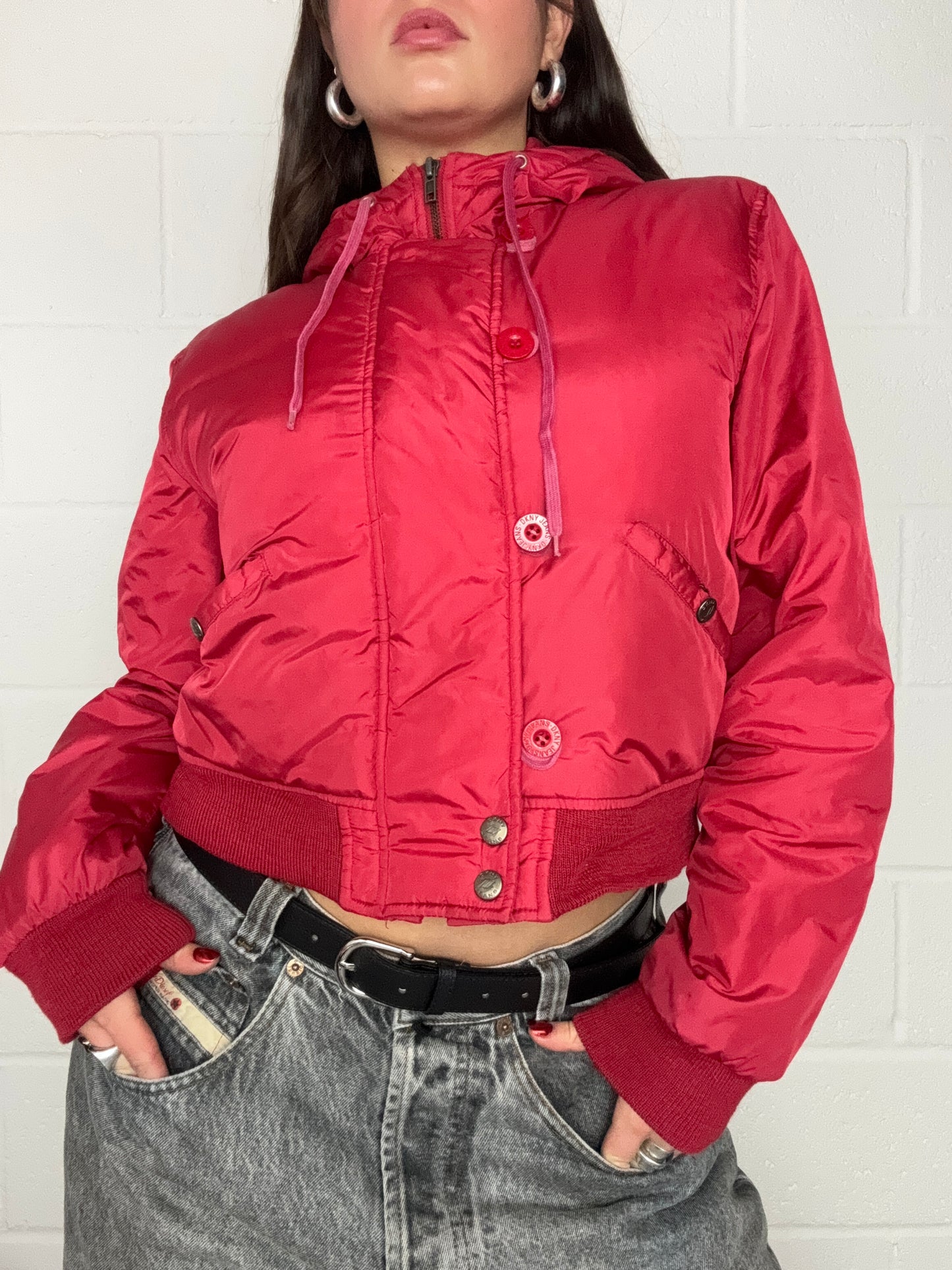 DKNY Red Puffer Jacket