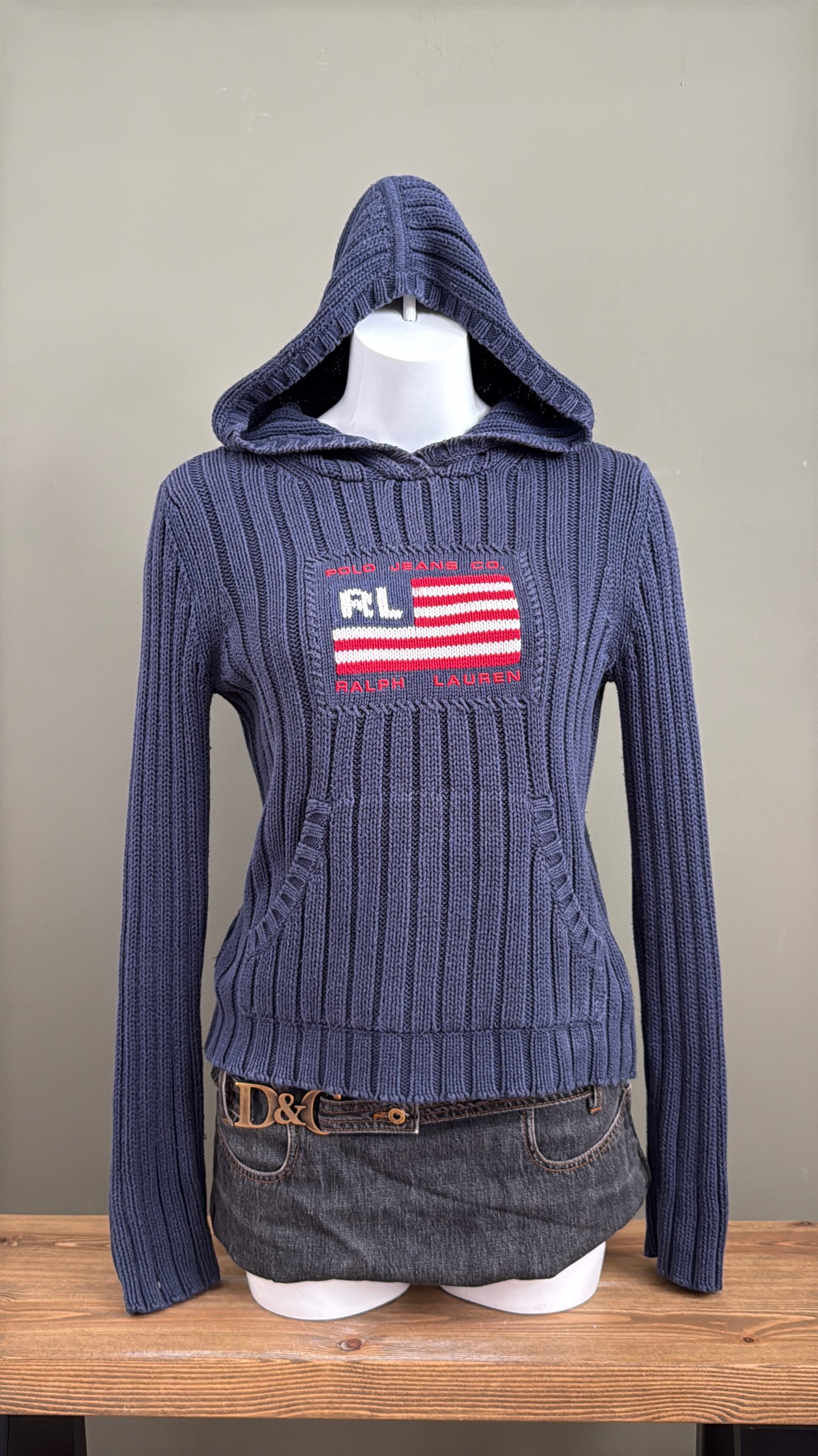 Ralph Lauren Knit Flag Hoodie (S)