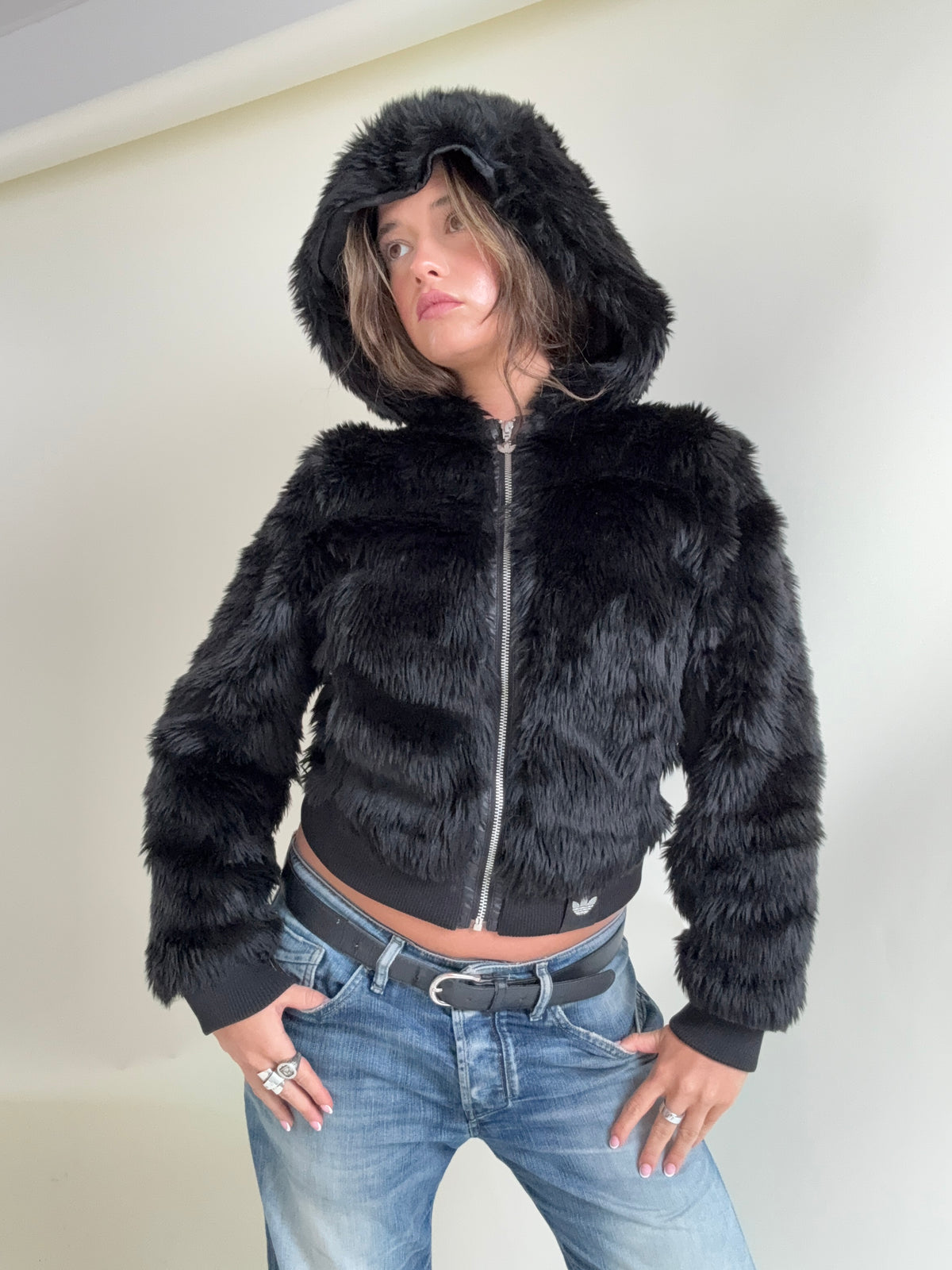 Adidas Faux Fur Bomber Jacket (S)