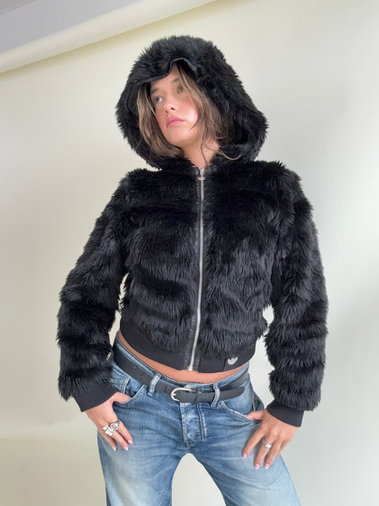 Adidas Faux Fur Bomber Jacket (S)