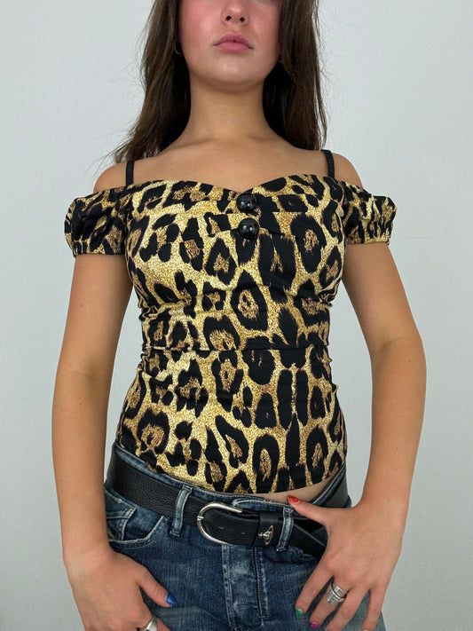 Leopard Print Fitted Top