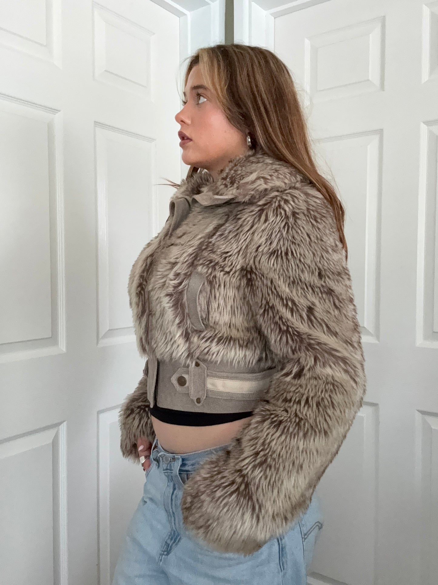 Faux Fur Bomber Jacket (UK10)