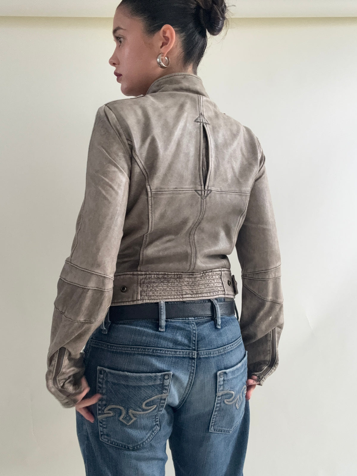 Vintage Pepe Jeans Leather Biker Jacket (M)