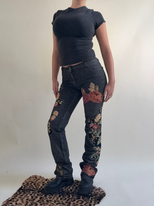 Morgan De Toi Embroidered Patchwork Jeans (S)