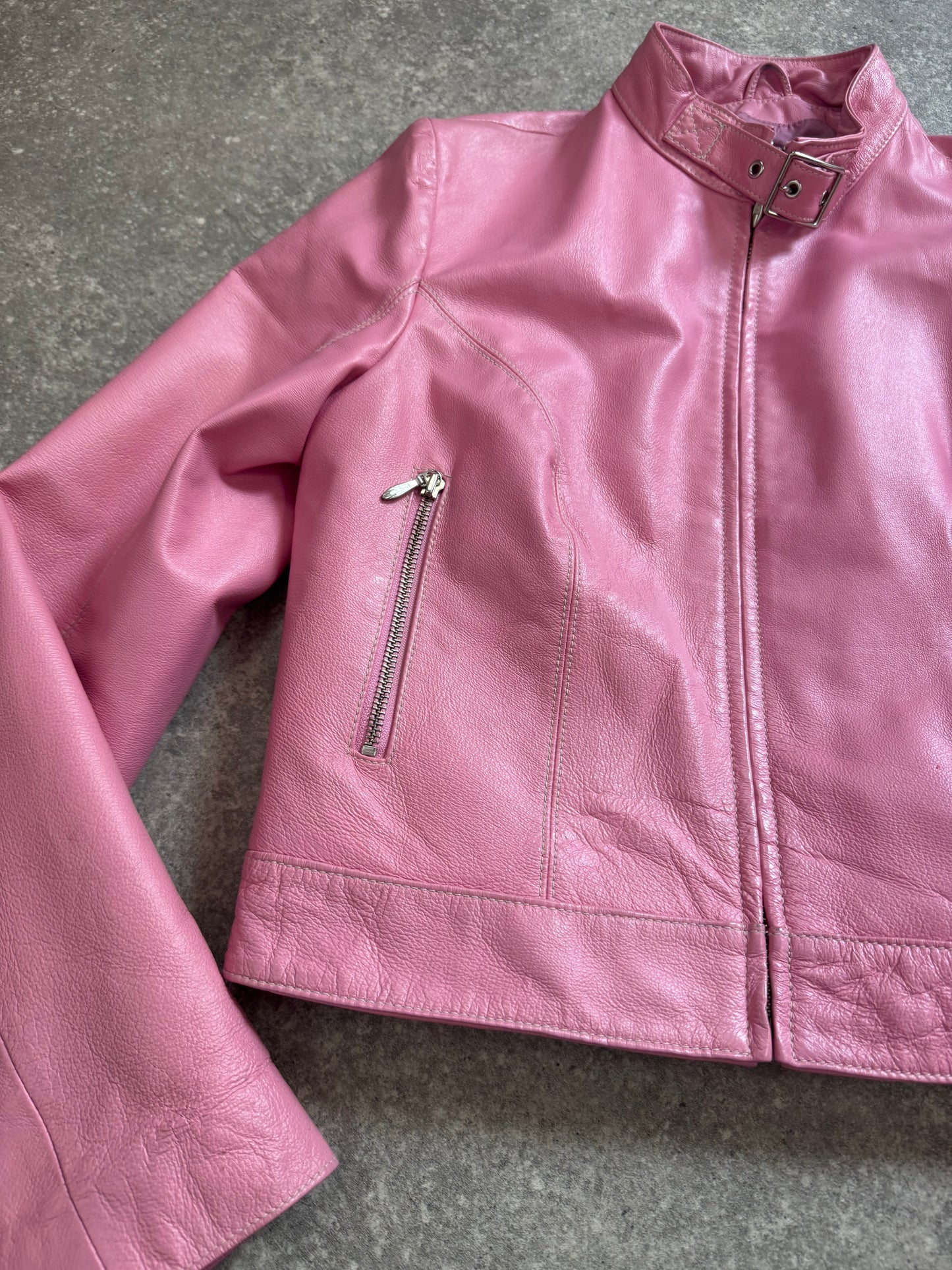 Pink Leather Jacket (S)
