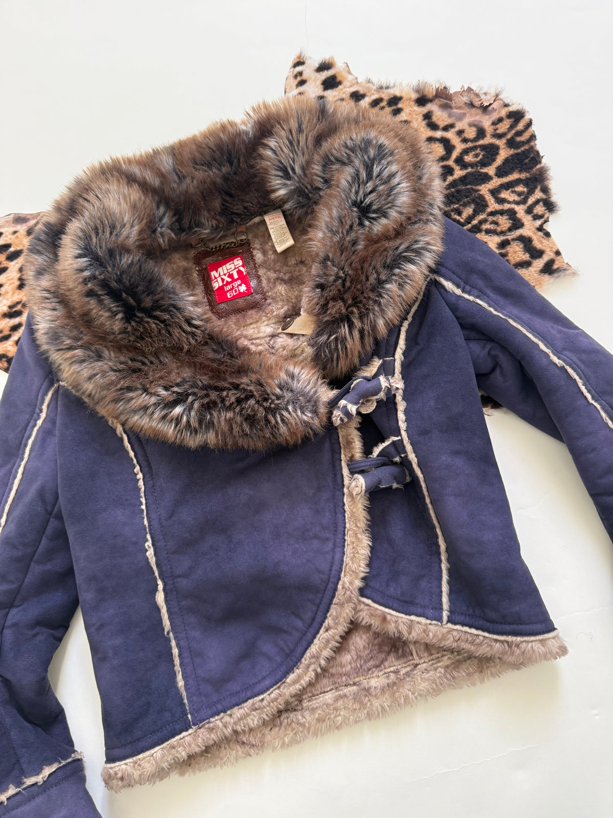 Miss Sixty Purple Faux Fur Jacket (L)
