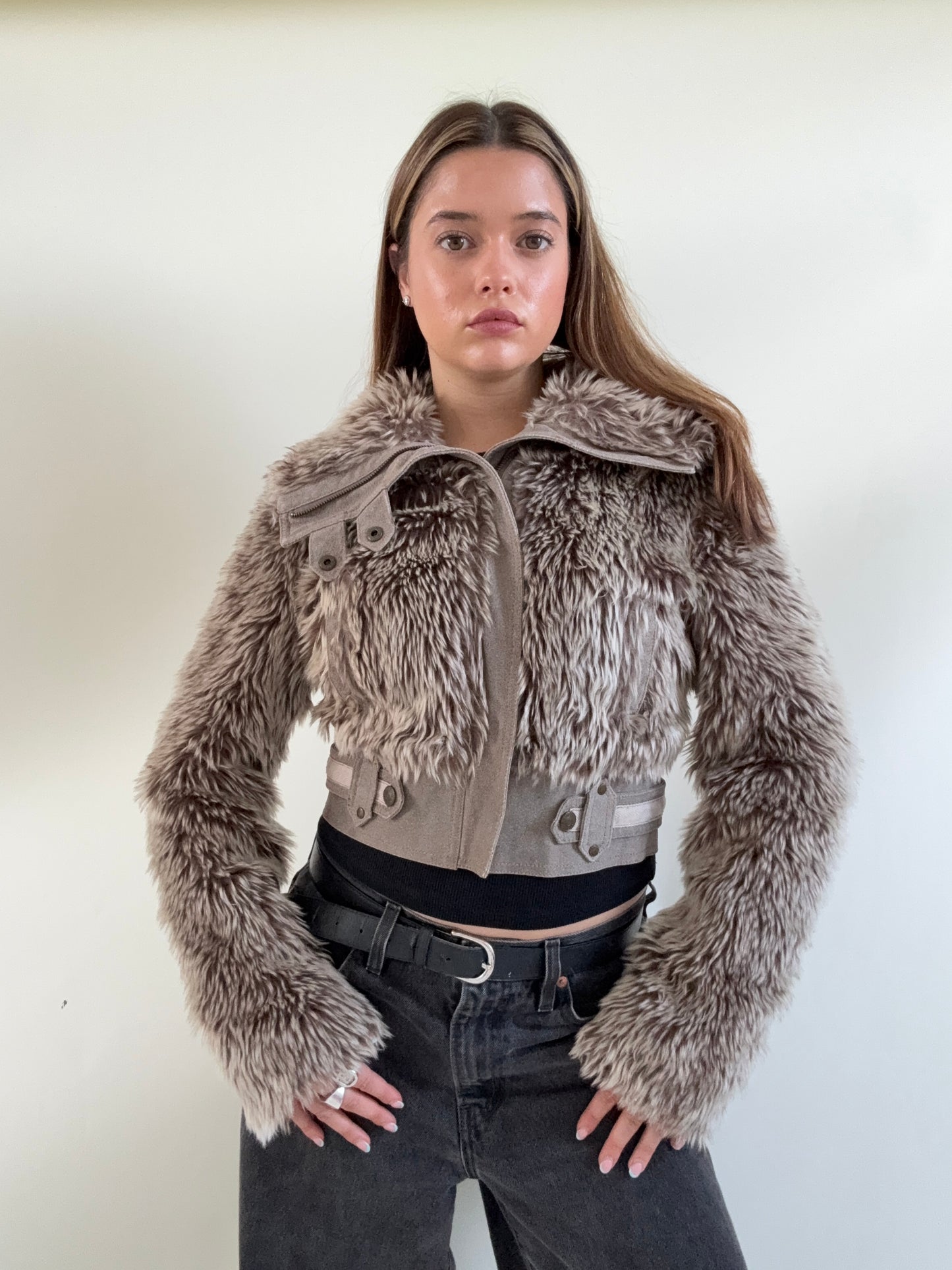 Faux Fur Bomber Jacket (UK10)