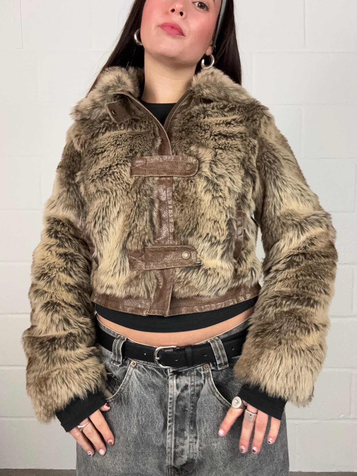 Y2K Faux Fur Jacket (UK10)