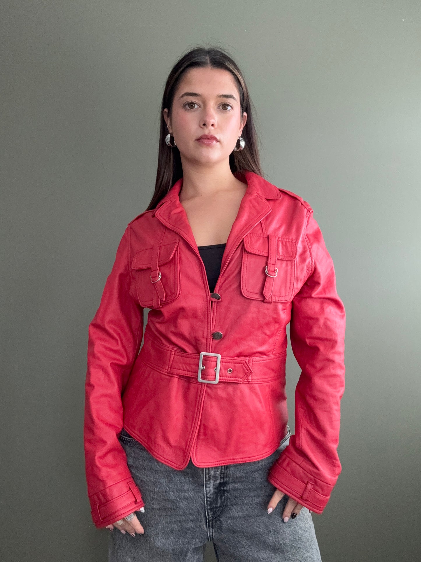 Red Leather Jacket (M)