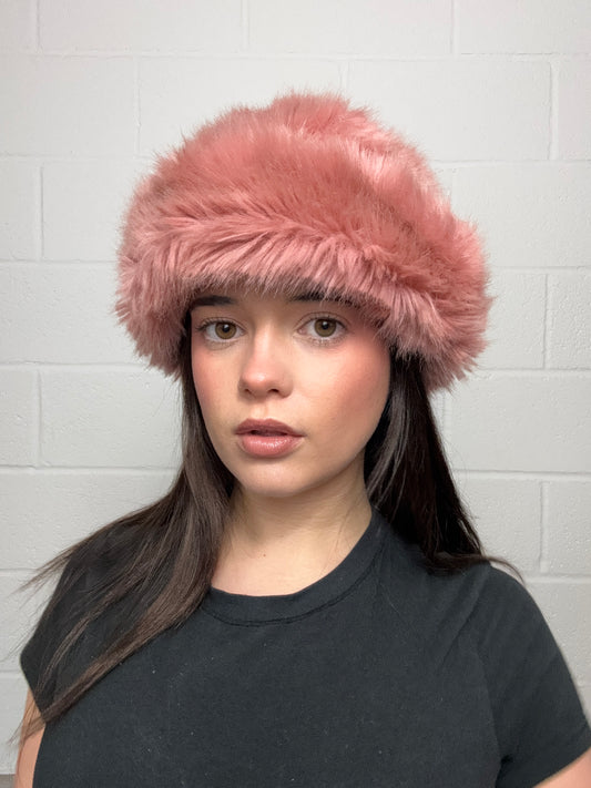 Pink Faux Fur Hat