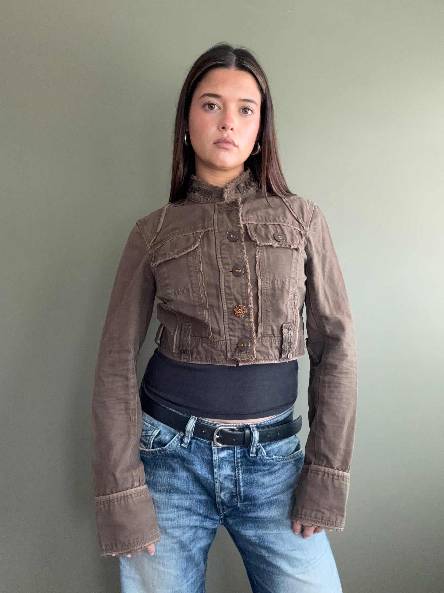 Y2K Cropped Jacket (UK12)