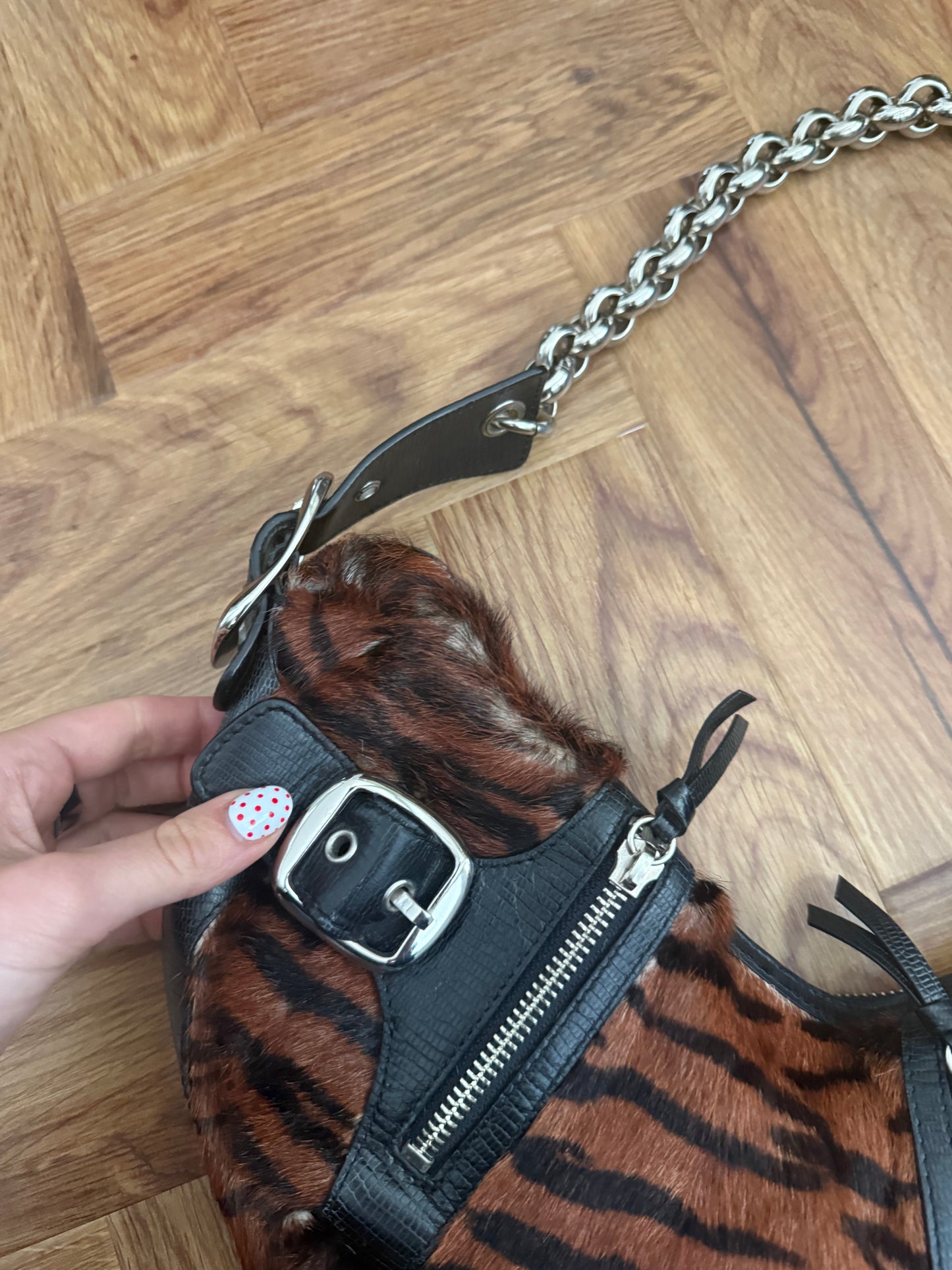 DKNY Faux Fur Shoulder Bag