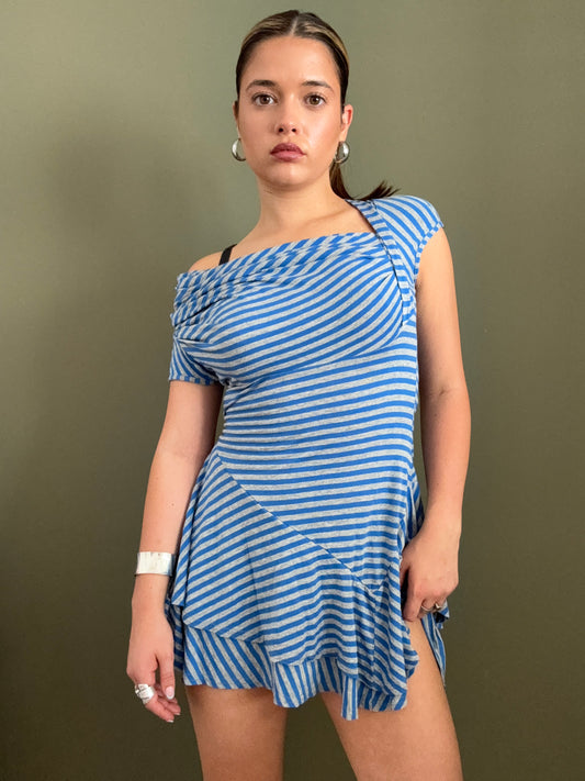 Y2K Striped Mini Dress