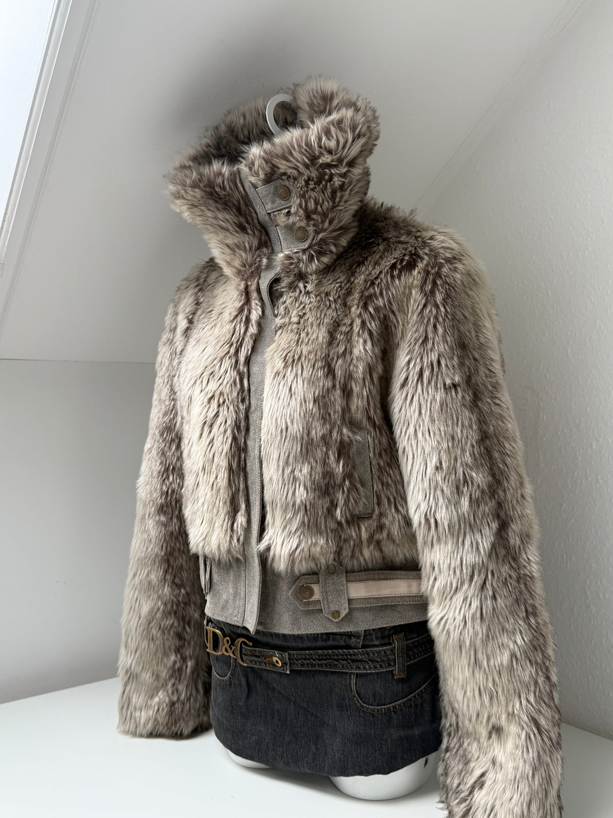 Faux Fur Bomber Jacket (UK16)