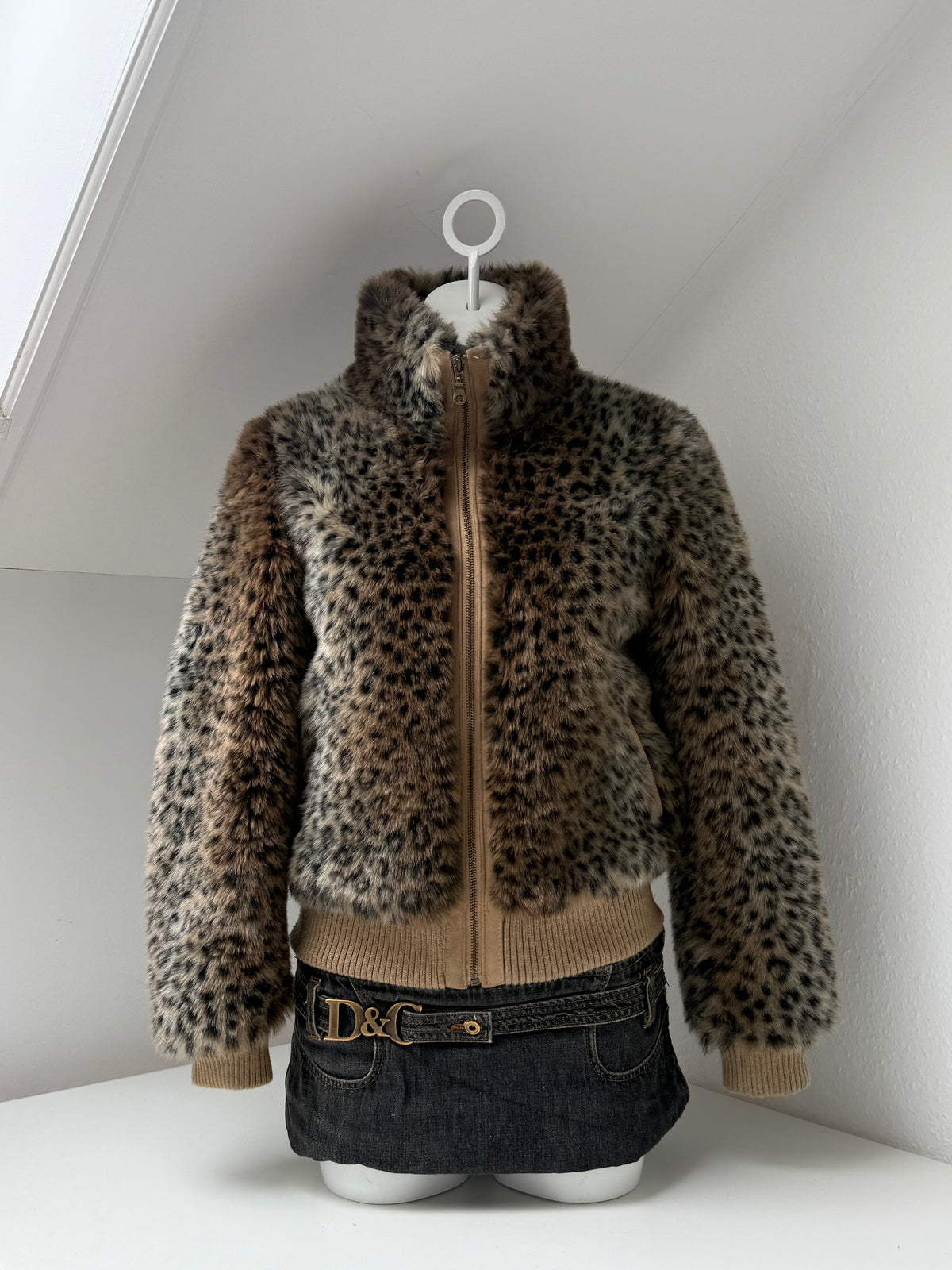 Leopard Faux Fur Jacket (UK10)