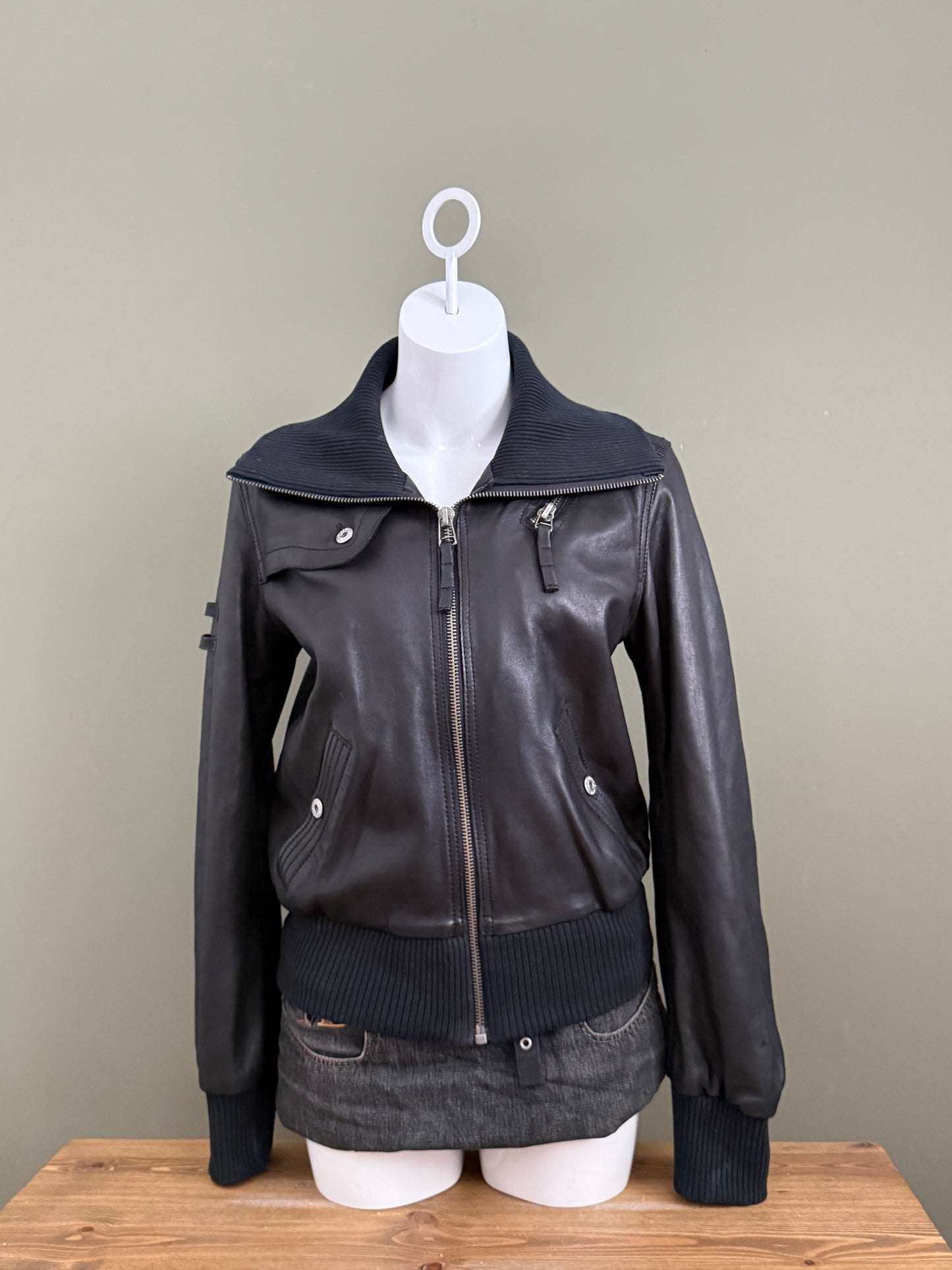 Diesel Leather Bomber Jacket (L)