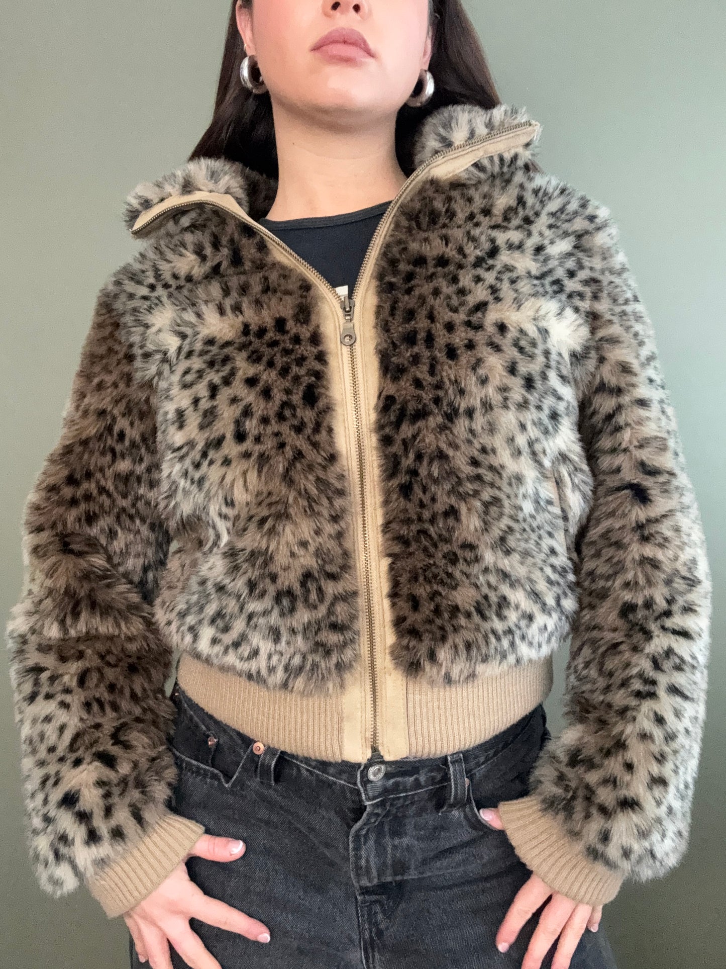 Faux Fur Leopard Jacket (UK10)