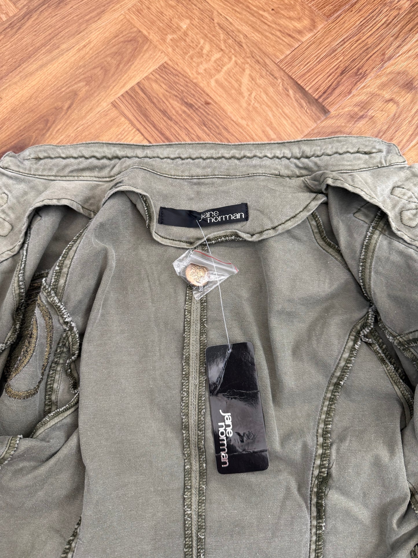Jane Norman Deadstock Cropped Military Jacket (UK10)