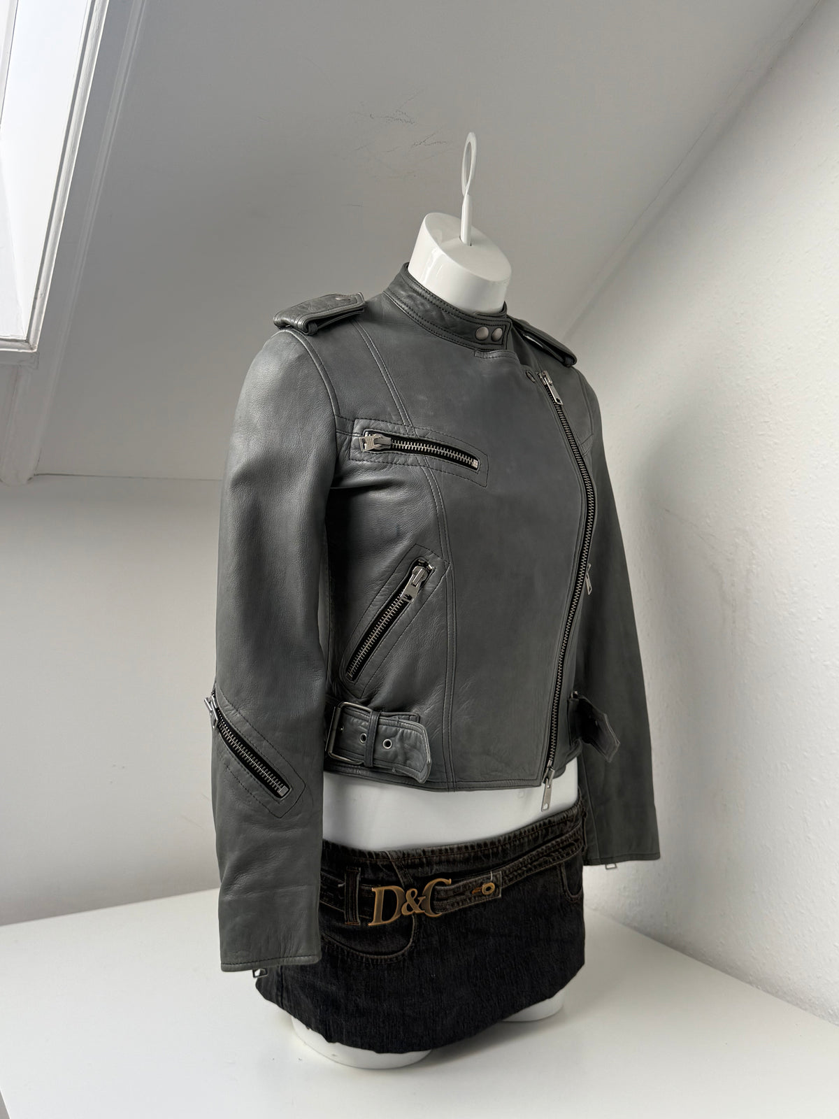 Allsaints Leather Biker Jacket (UK6)