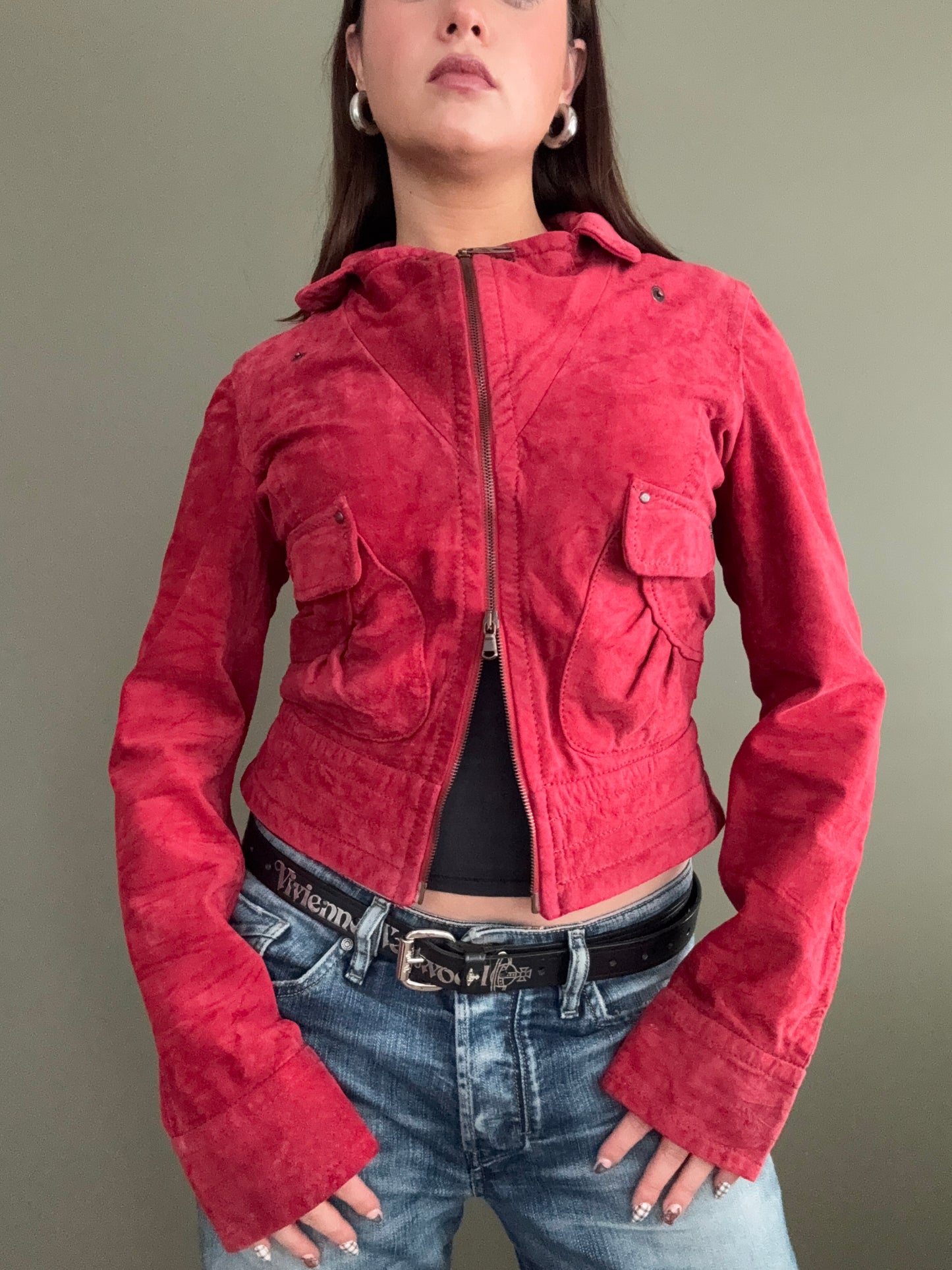 Miss Sixty Red Suede Jacket (M)