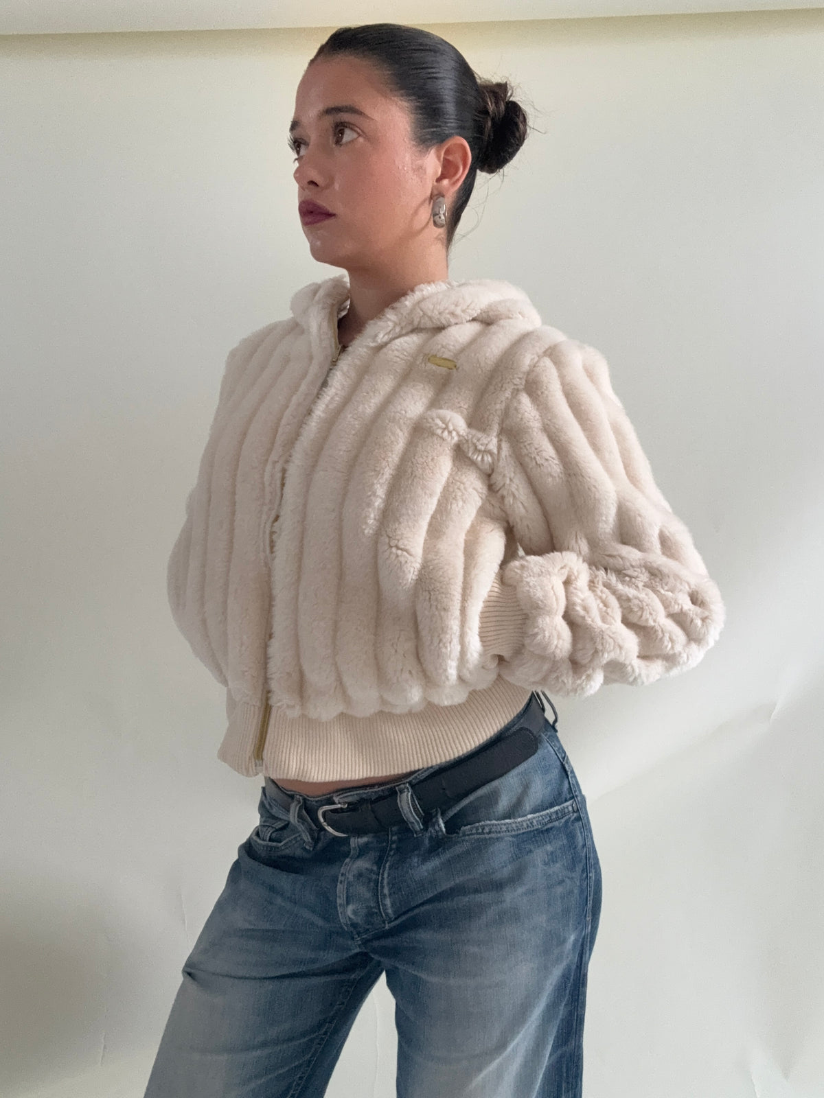 Faux Fur Hooded Jacket (XS)