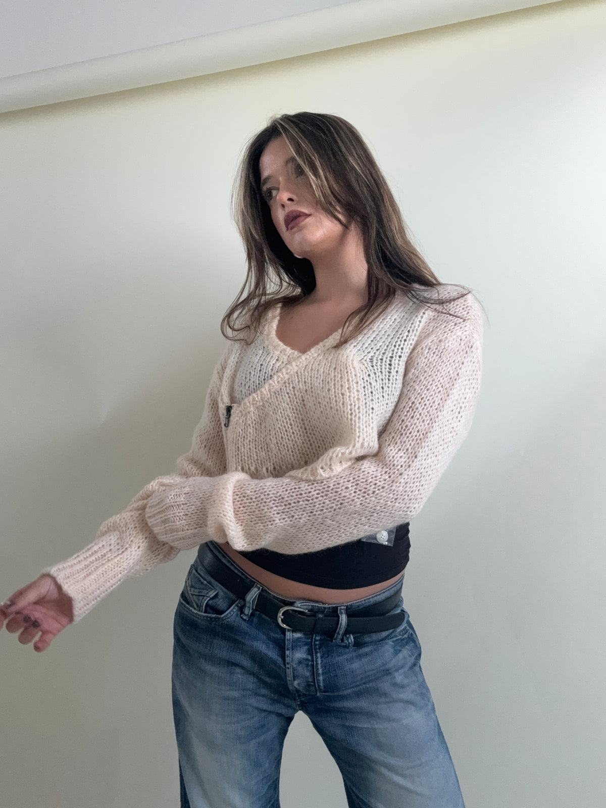 Diesel Mohair Knit Cropped Cardigan (S)