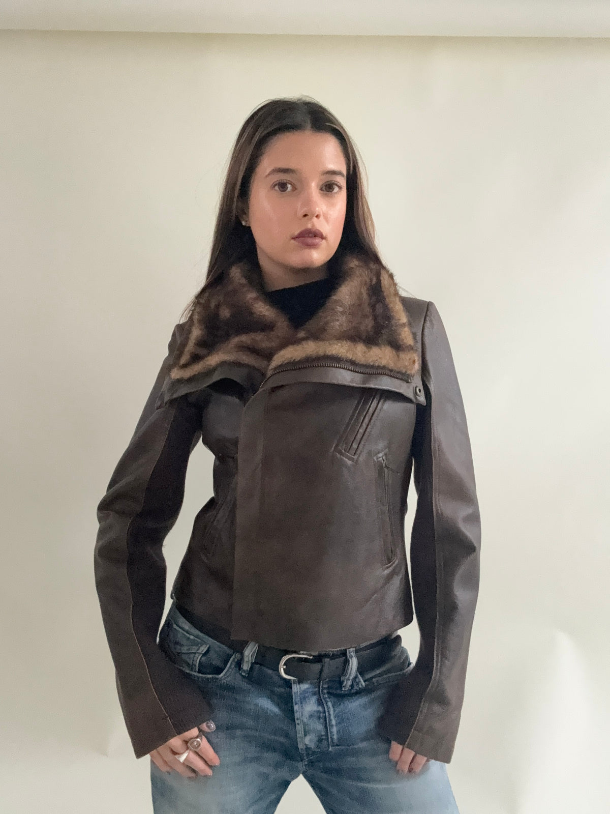 Morgan De Toi Asymmetric Leather Jacket (S)