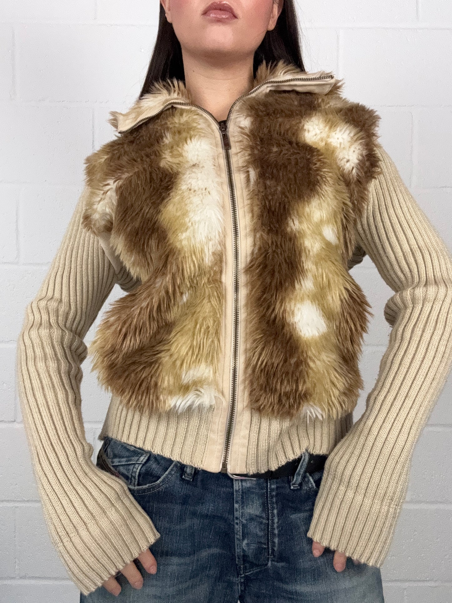 Faux Fur Zip Jumper (XL)