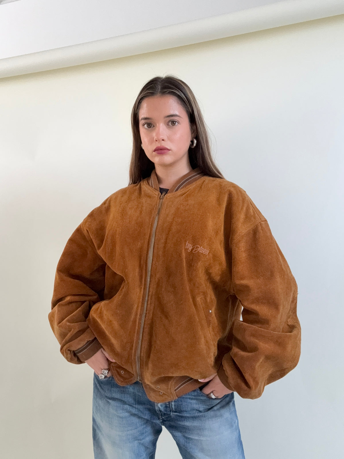 Vintage Diesel Suede Bomber Jacket (L)