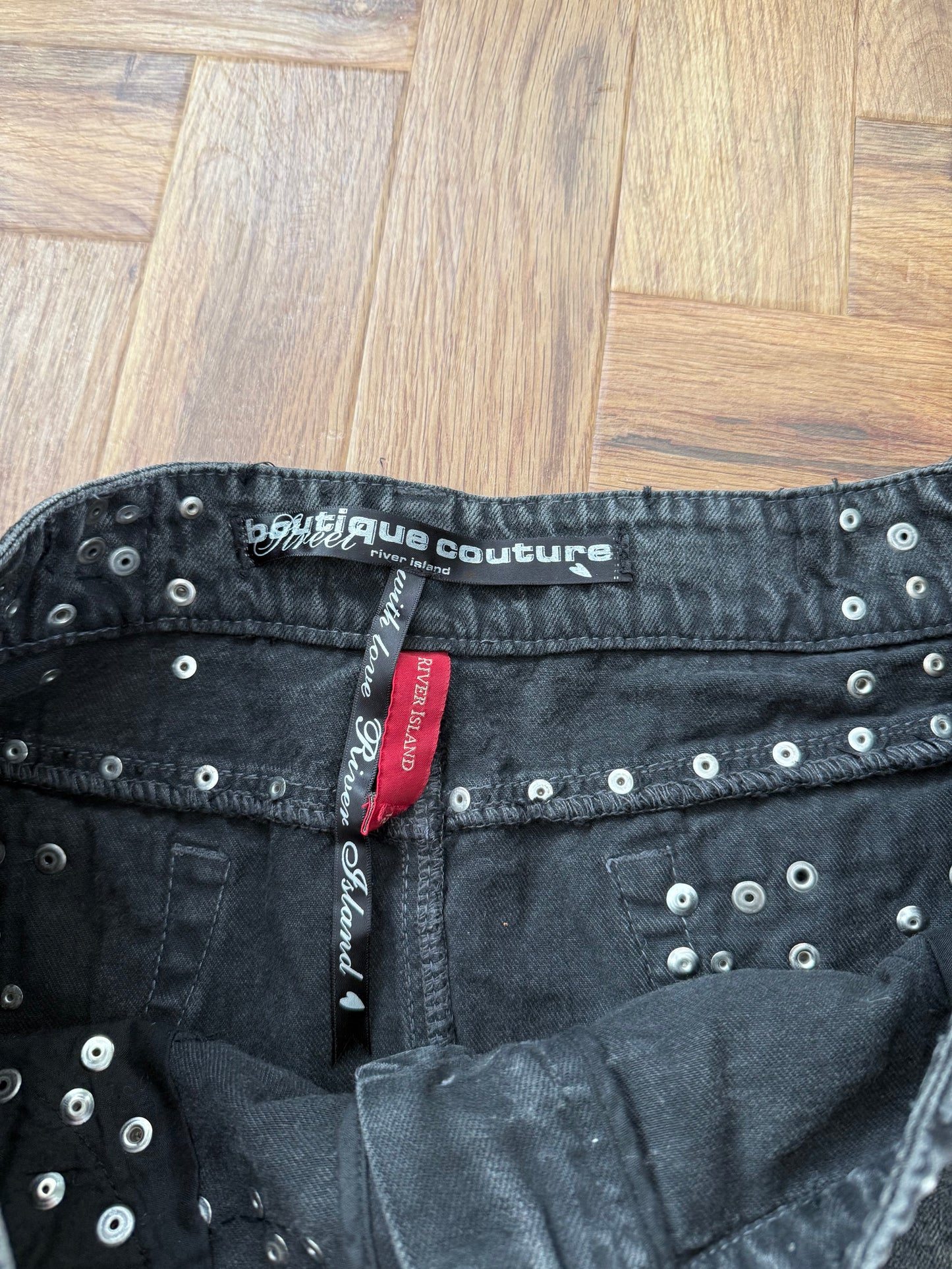 Y2K Studded Mini Skirt (UK12)