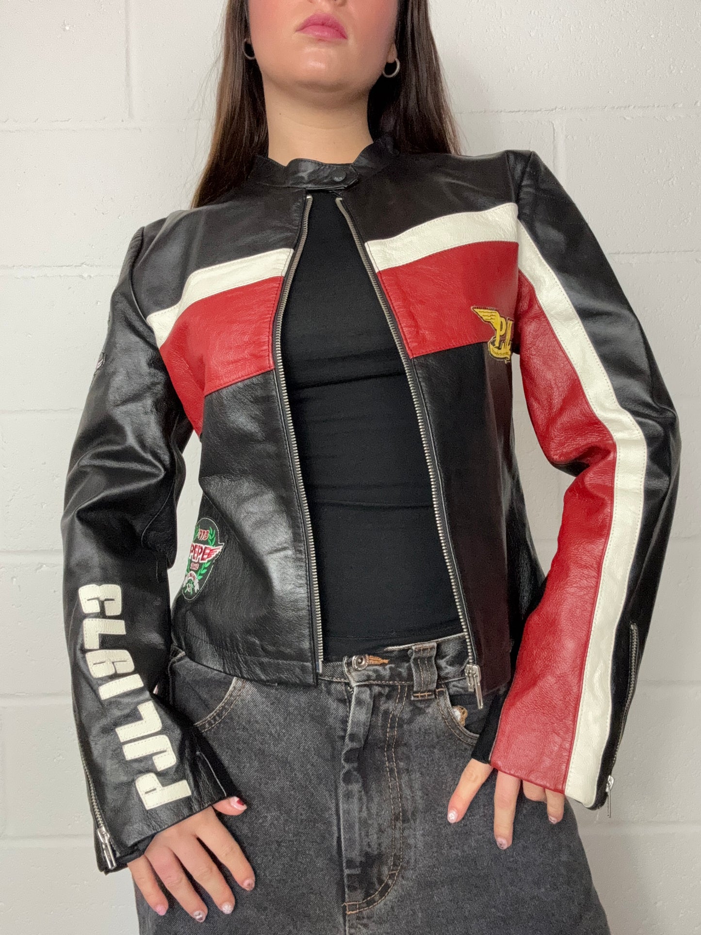 Pepe Jeans Leather Biker Jacket (M)