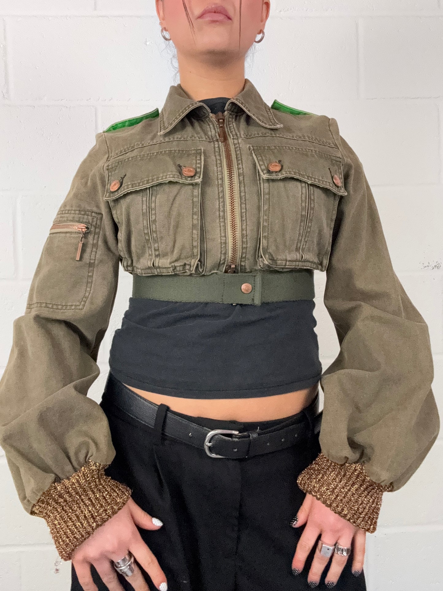 Cavalli Cropped Cargo Jacket (S)