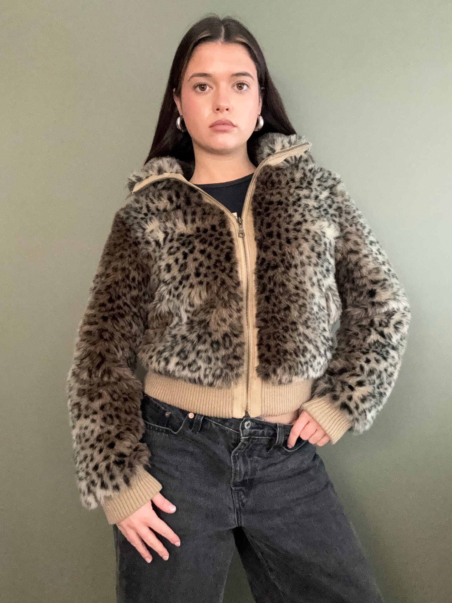 Faux Fur Leopard Jacket (UK10)