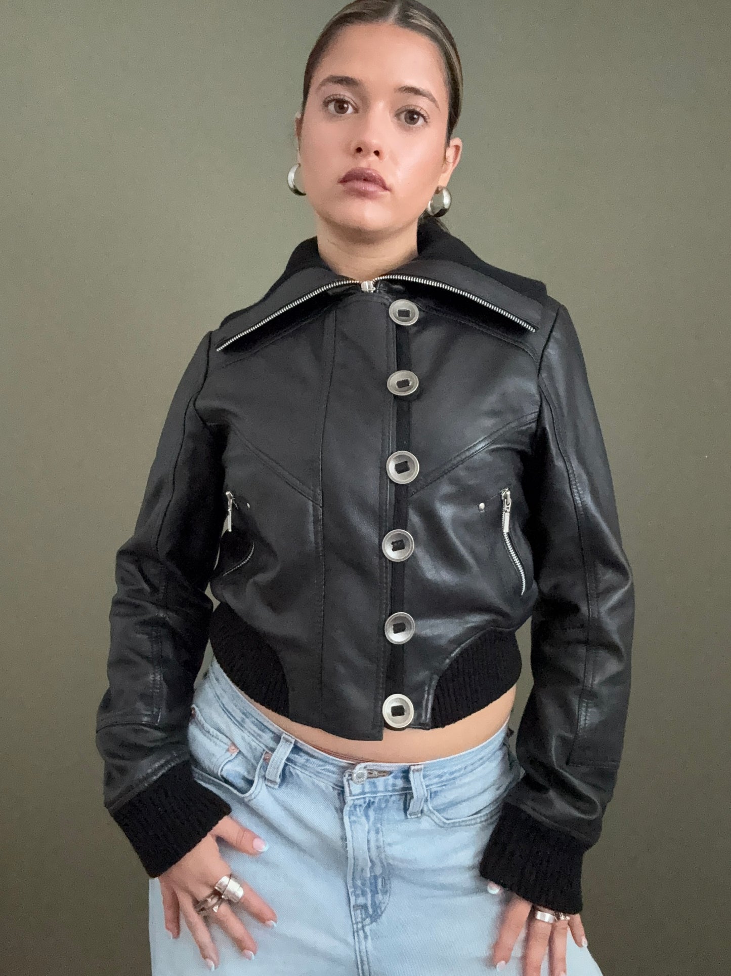 Aviatrix Leather Bomber Jacket (L)