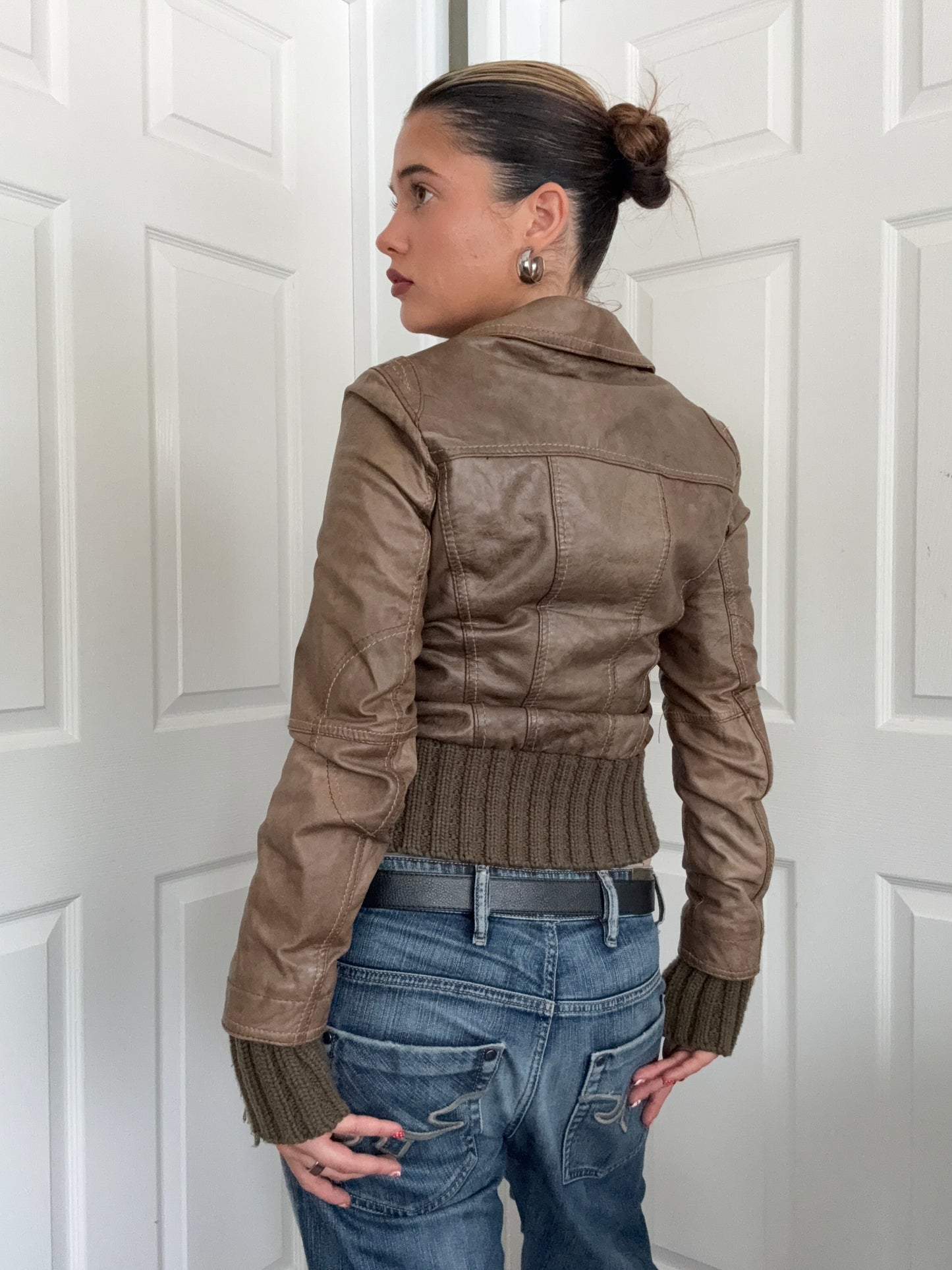 Leather Bomber Jacket (UK10)