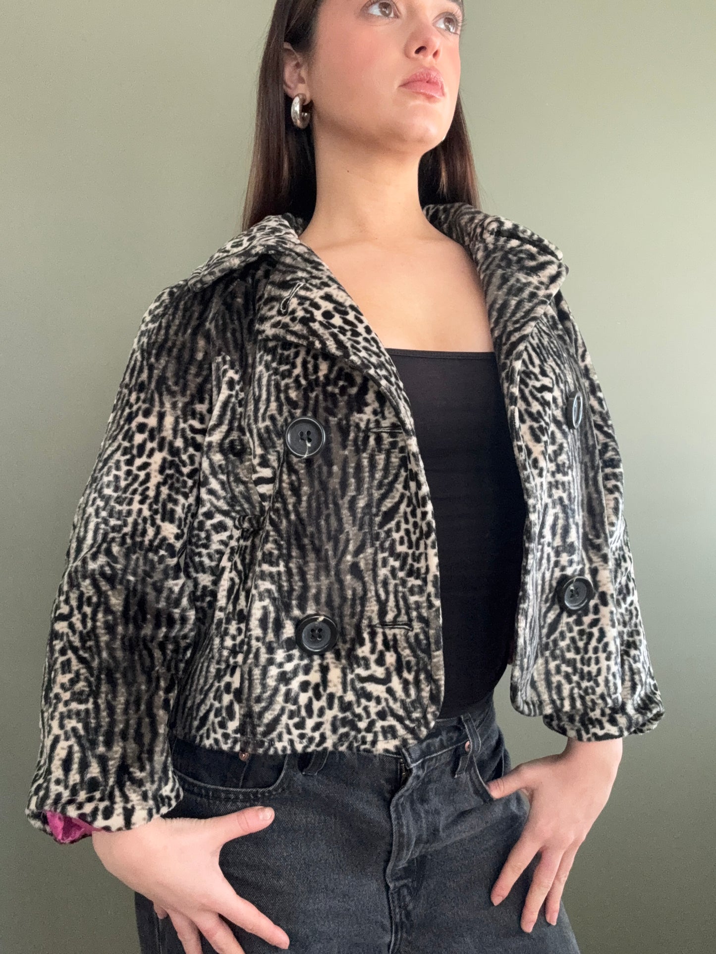 Leopard Pea Coat (UK10)