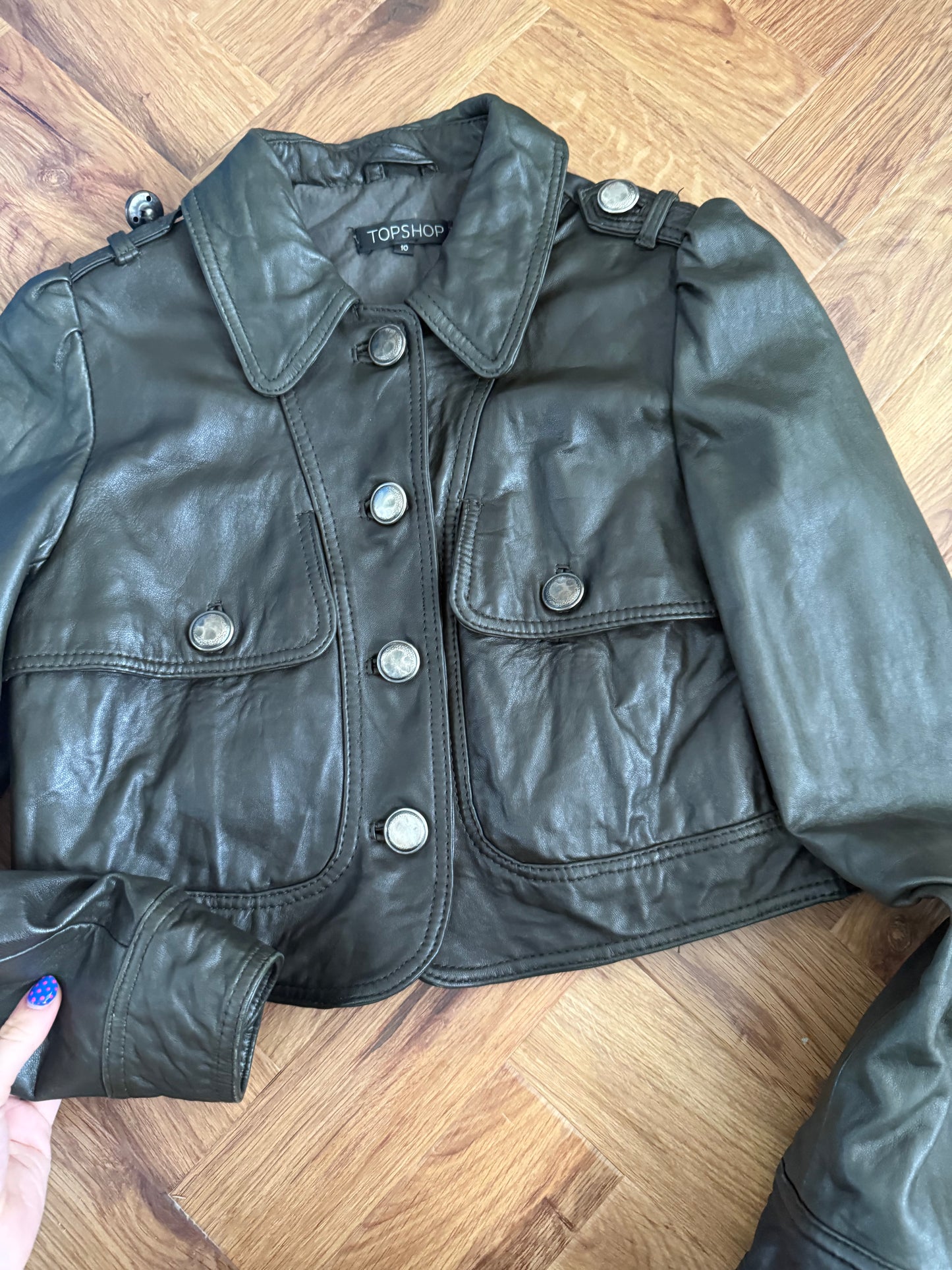 Cropped Leather Jacket (UK10)