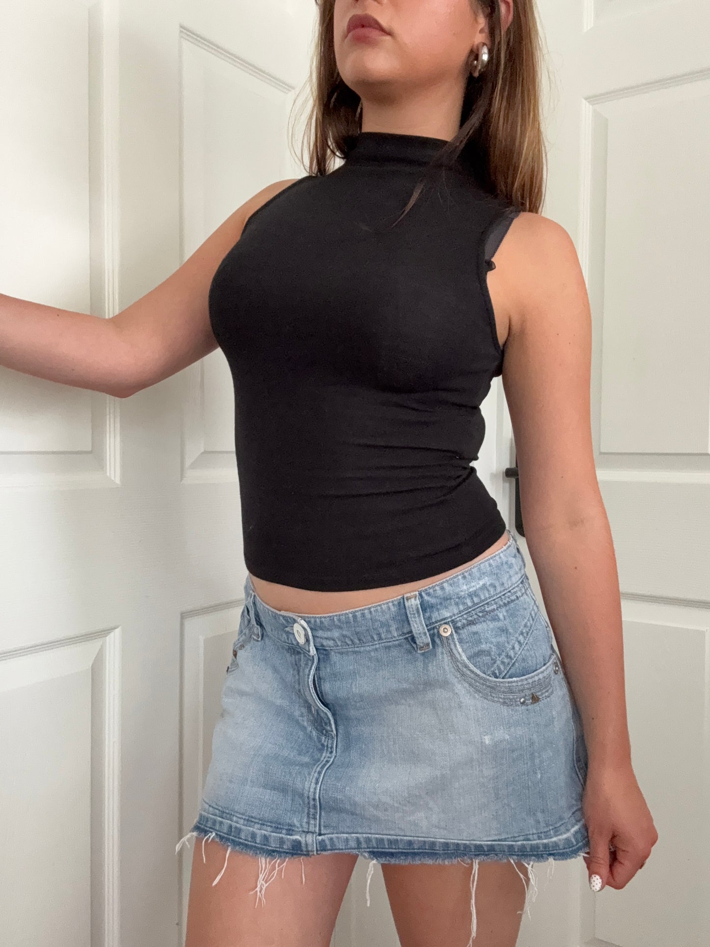 Y2K Mini Denim Skirt (UK14)