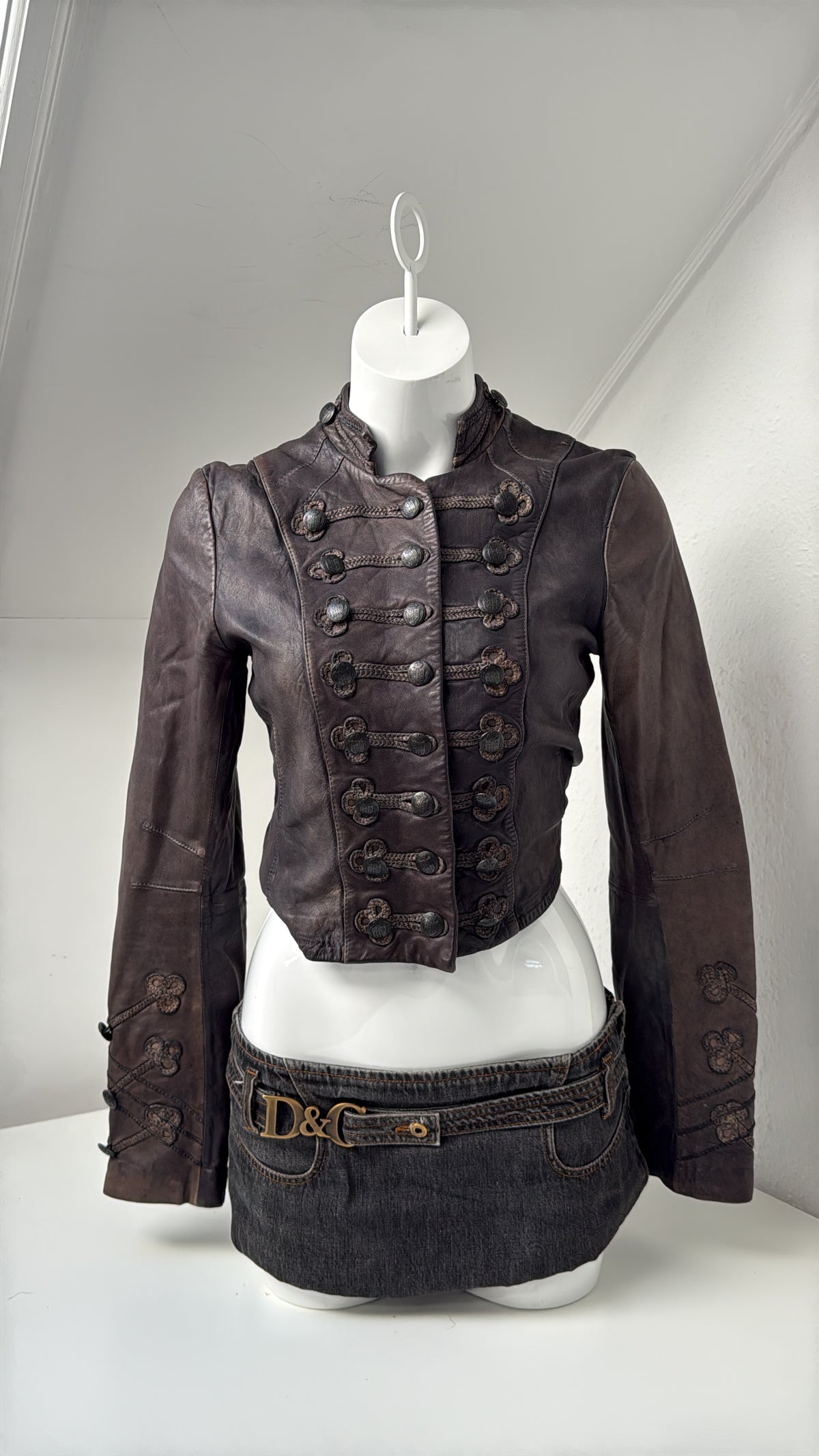Allsaints Leather Military Jacket (UK12)