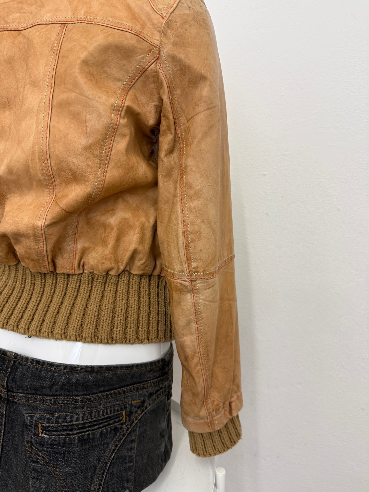 Leather Bomber Jacket (UK12)