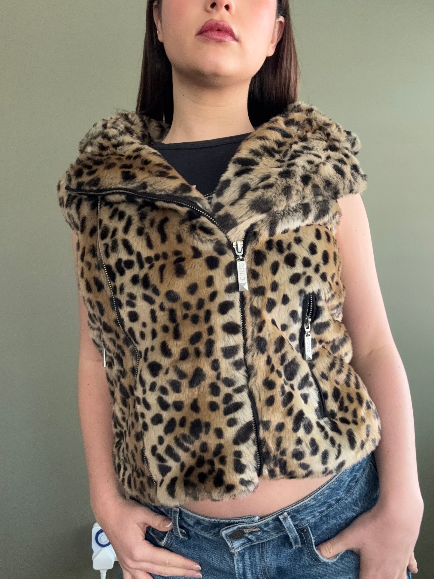 Guess Faux Fur Gilet (XL)