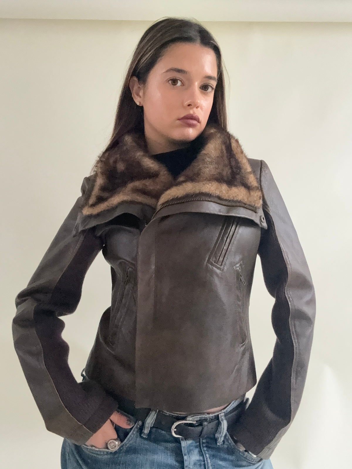 Morgan De Toi Asymmetric Leather Jacket (S)