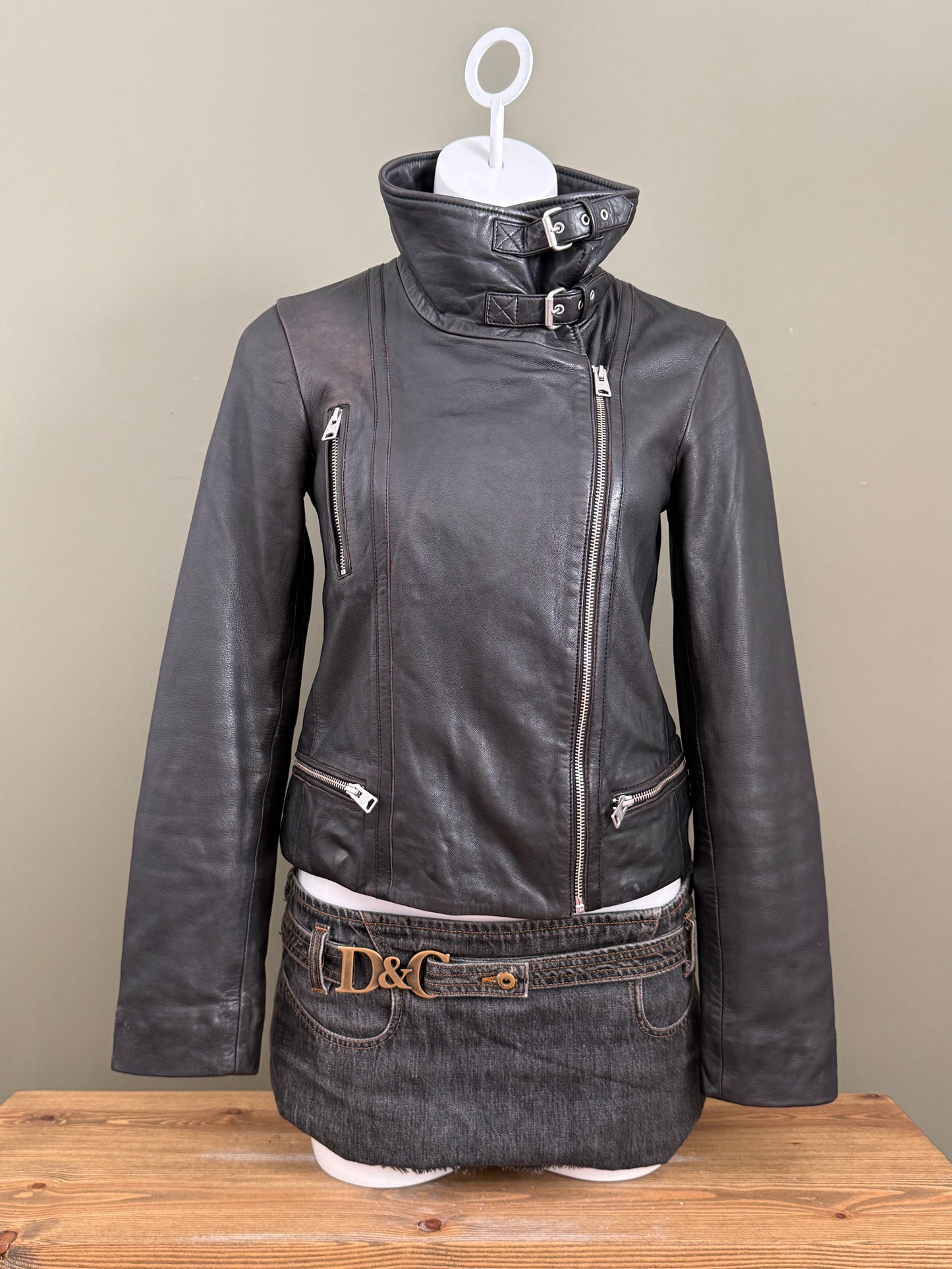 Allsaints Leather Buckle Jacket (UK10)