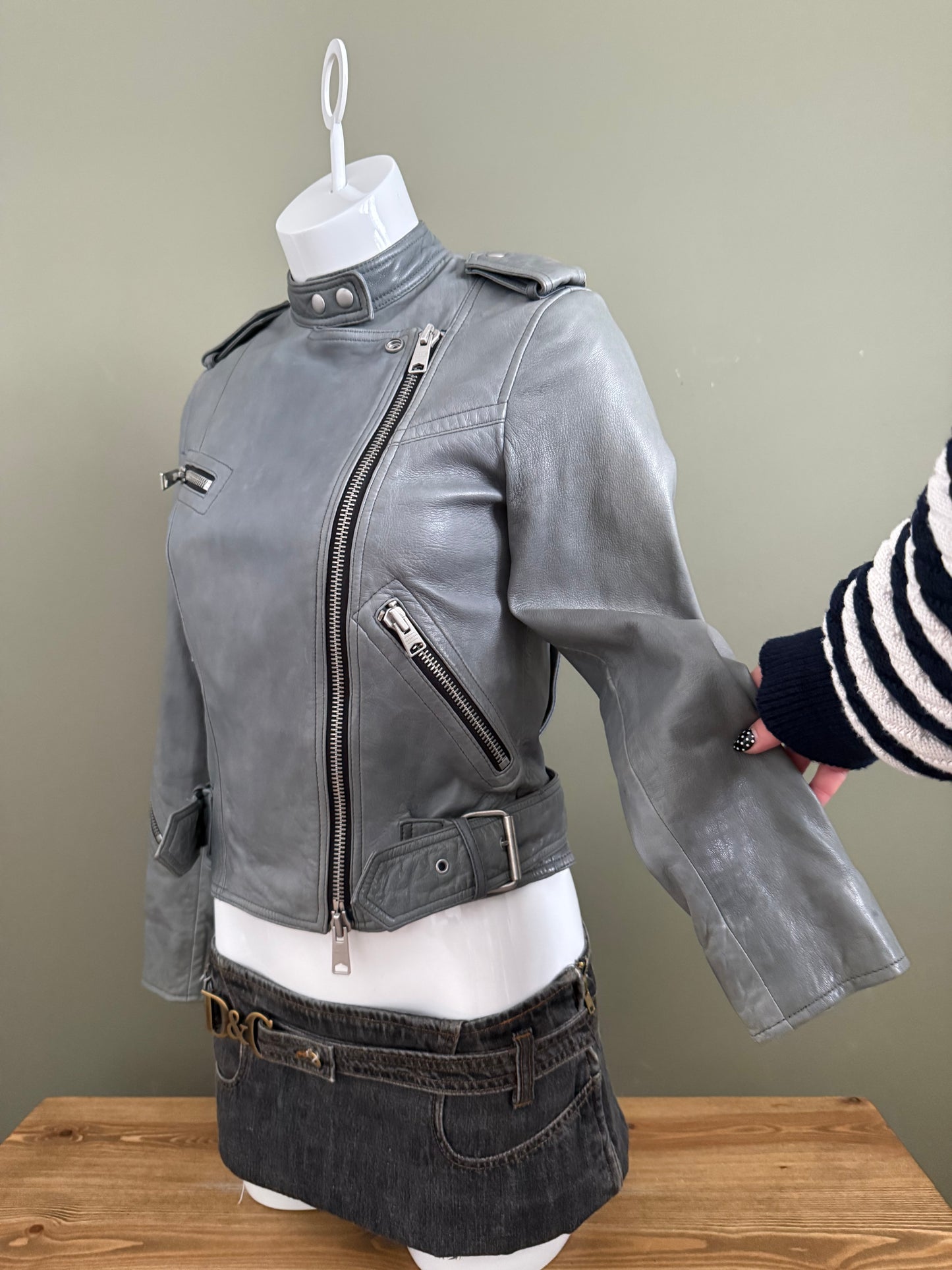 Allsaints Leather Biker Jacket (UK6)