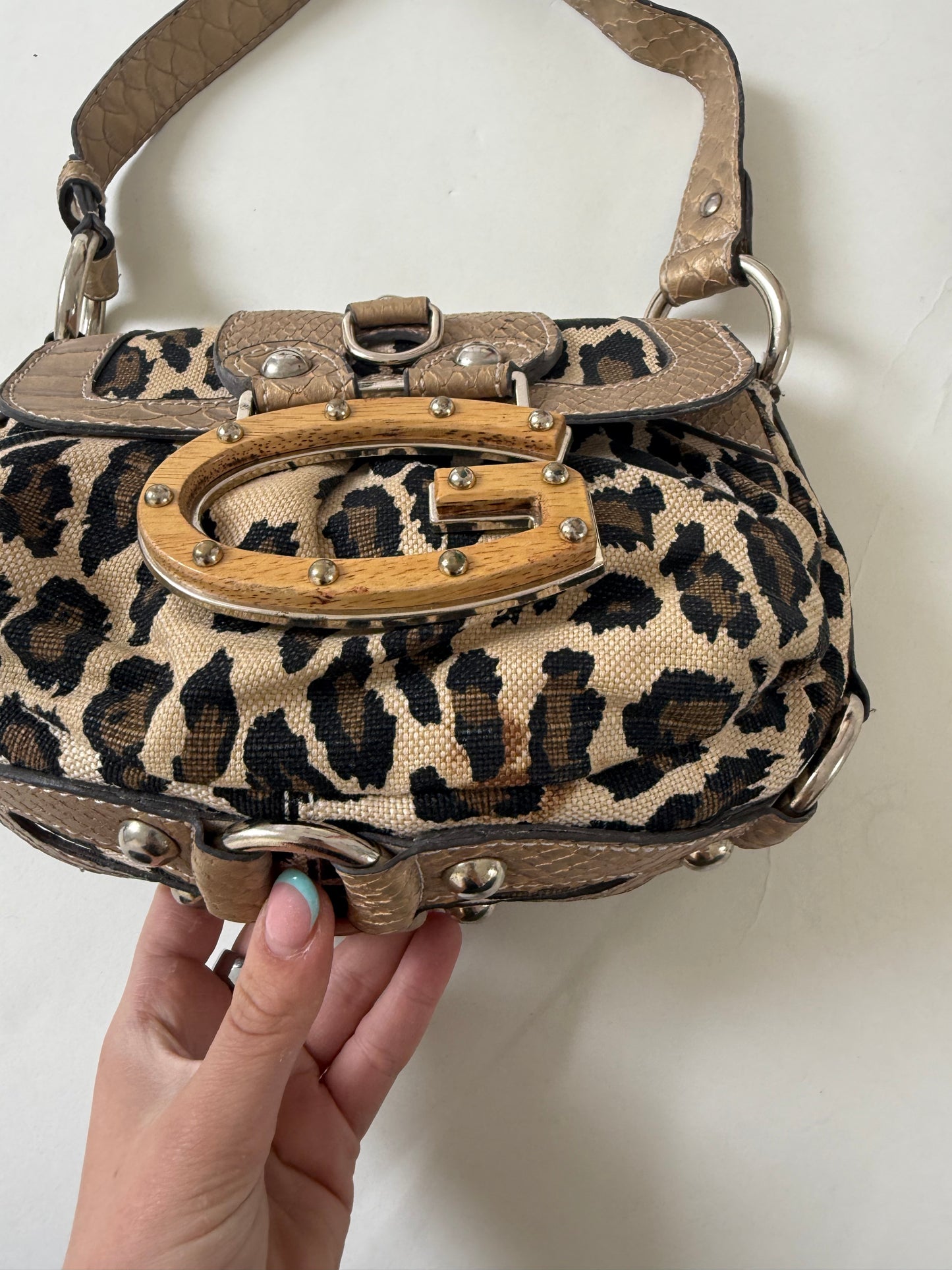 Guess Leopard Print Shoulder Bag